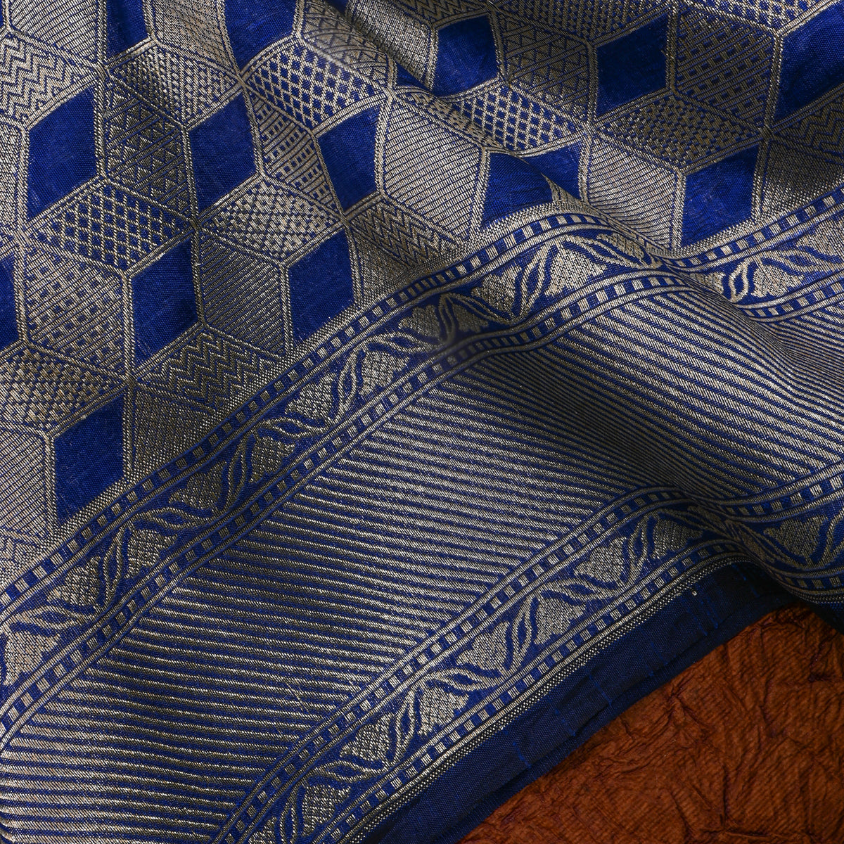 Blue Zari Weave Banarasi Silk