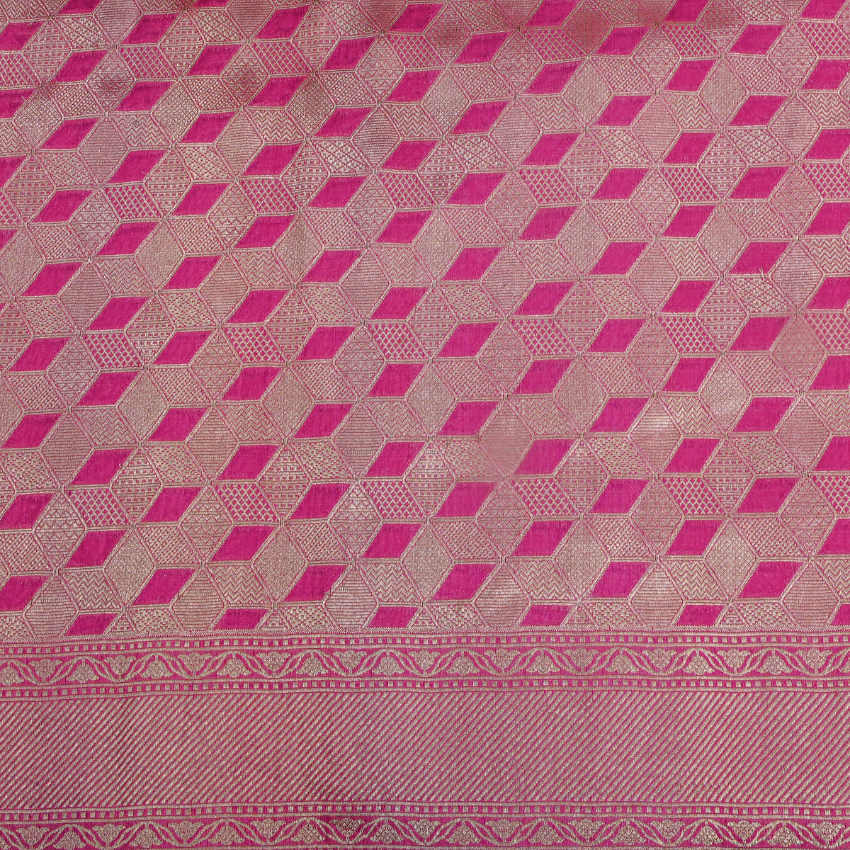 Pink Zari Weave Banarasi Silk