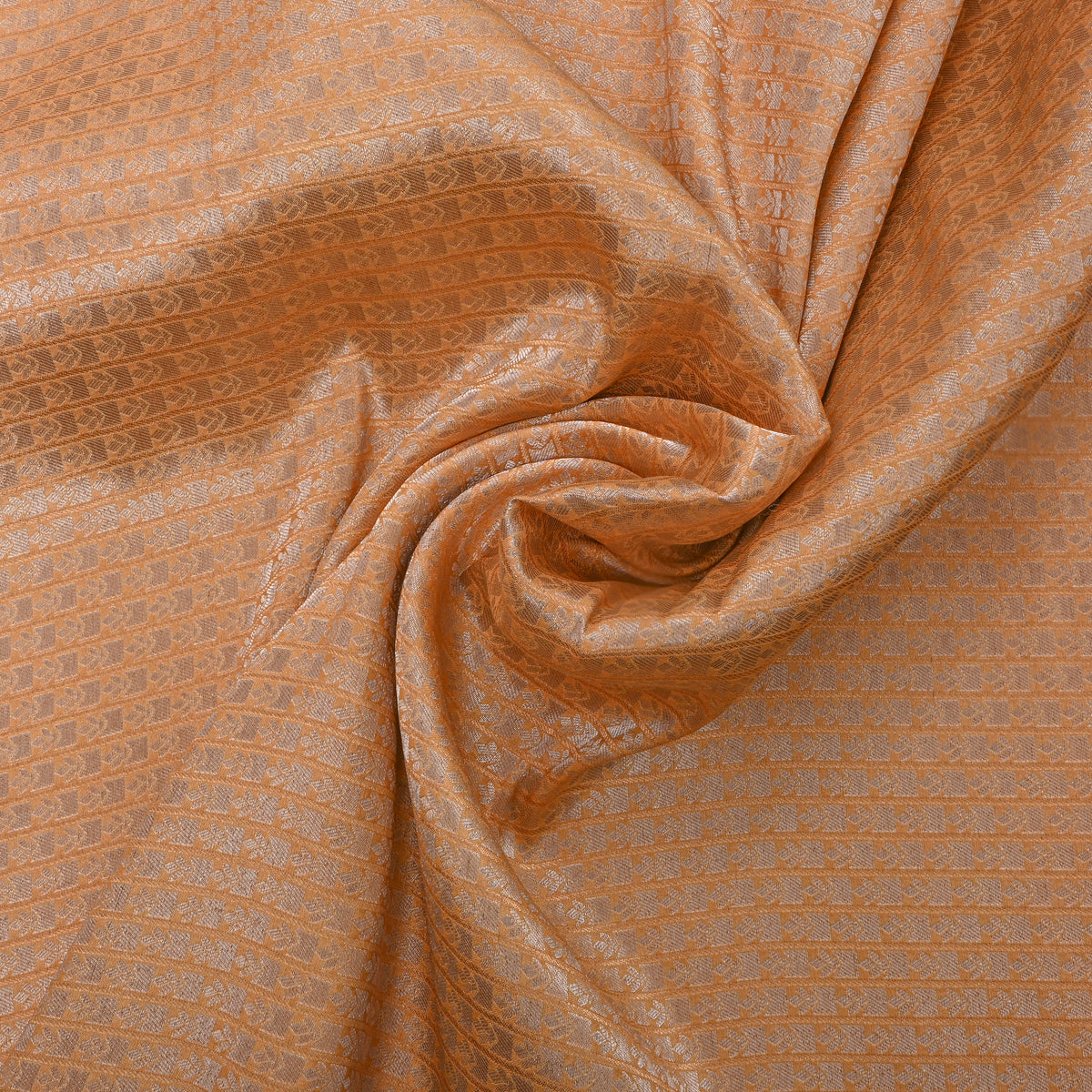 Mustard Silver Zari Diagonal Weave Jamawar Silk Fabric