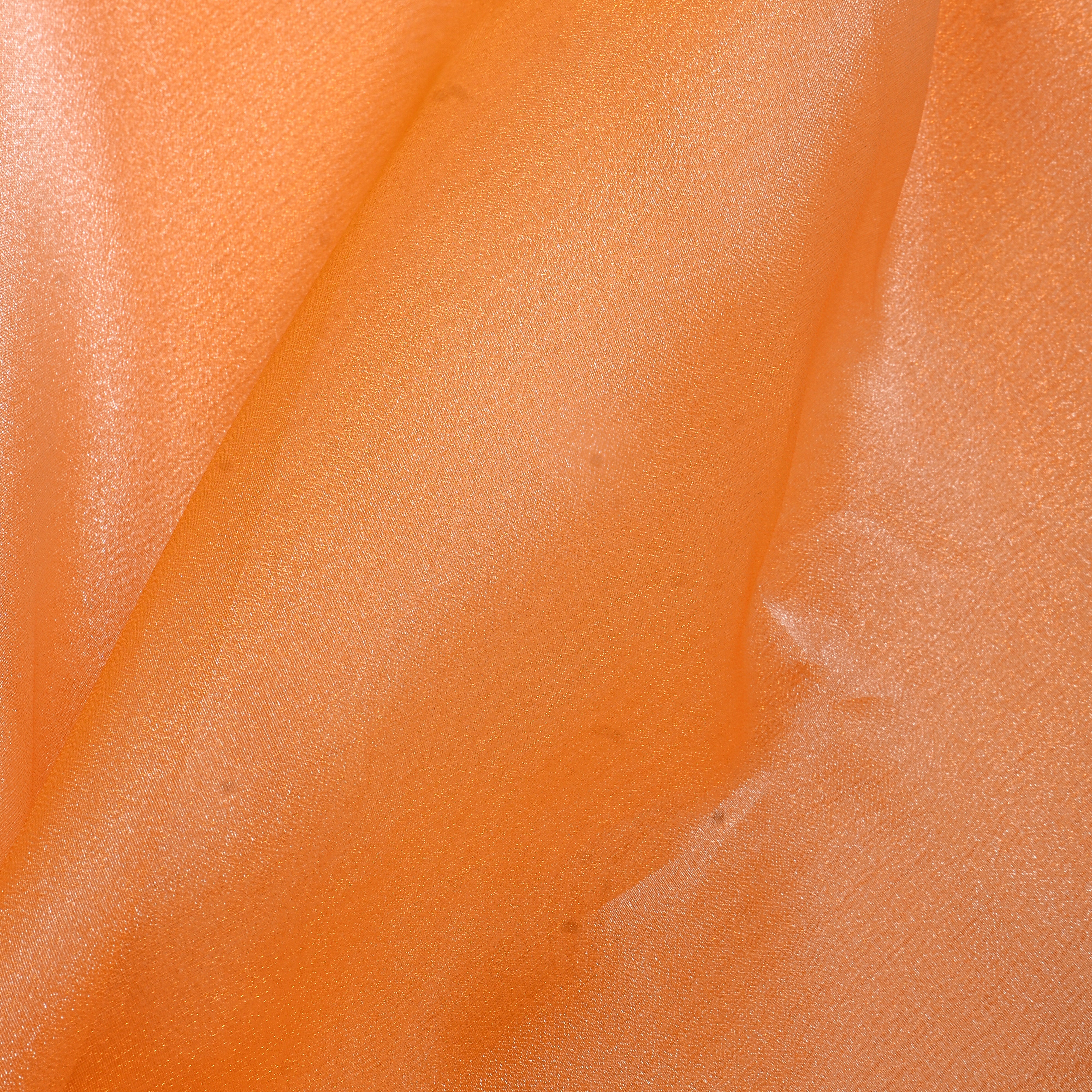 Orange Plain Organza Fabric
