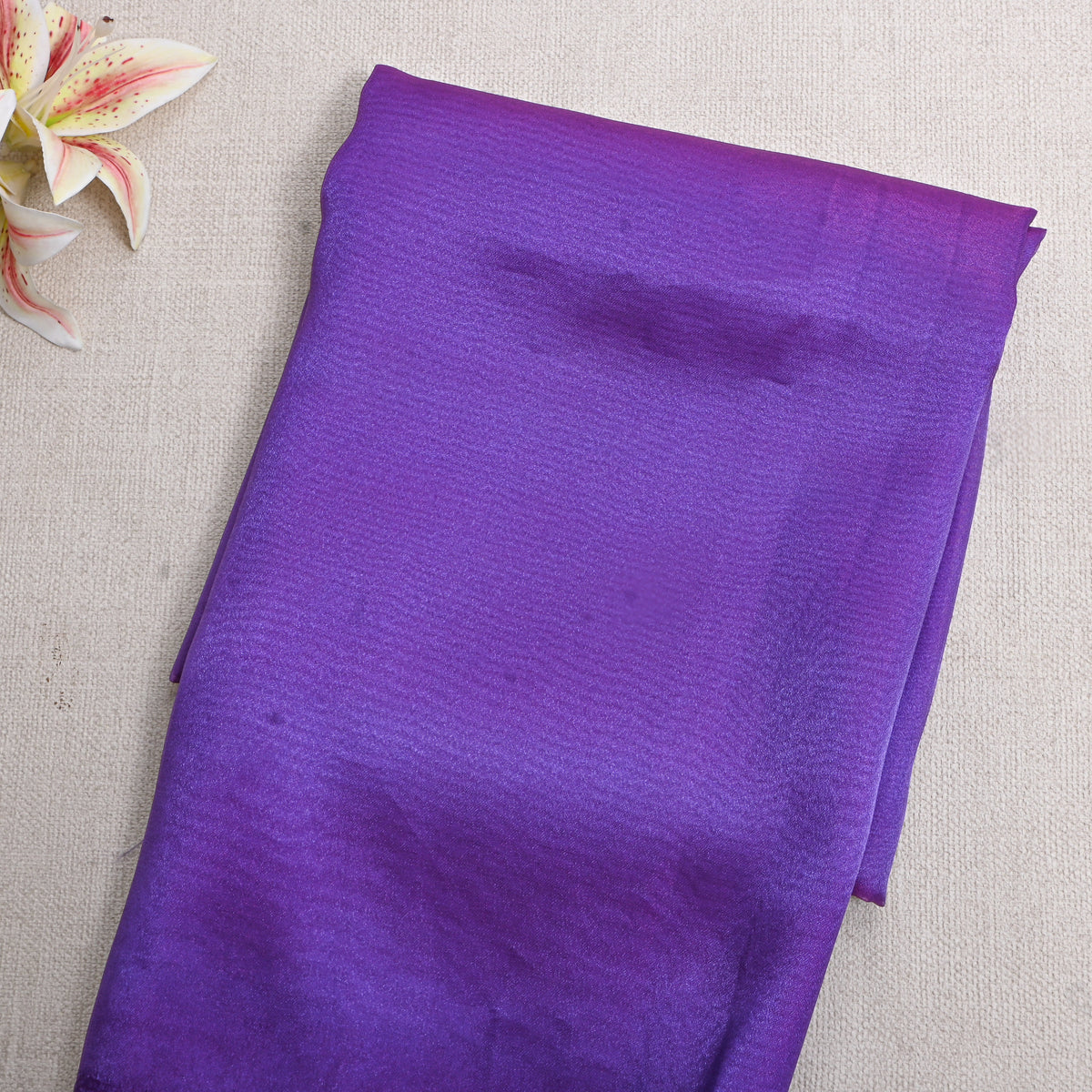 Dark Shimmery Purple Plain Organza Fabric