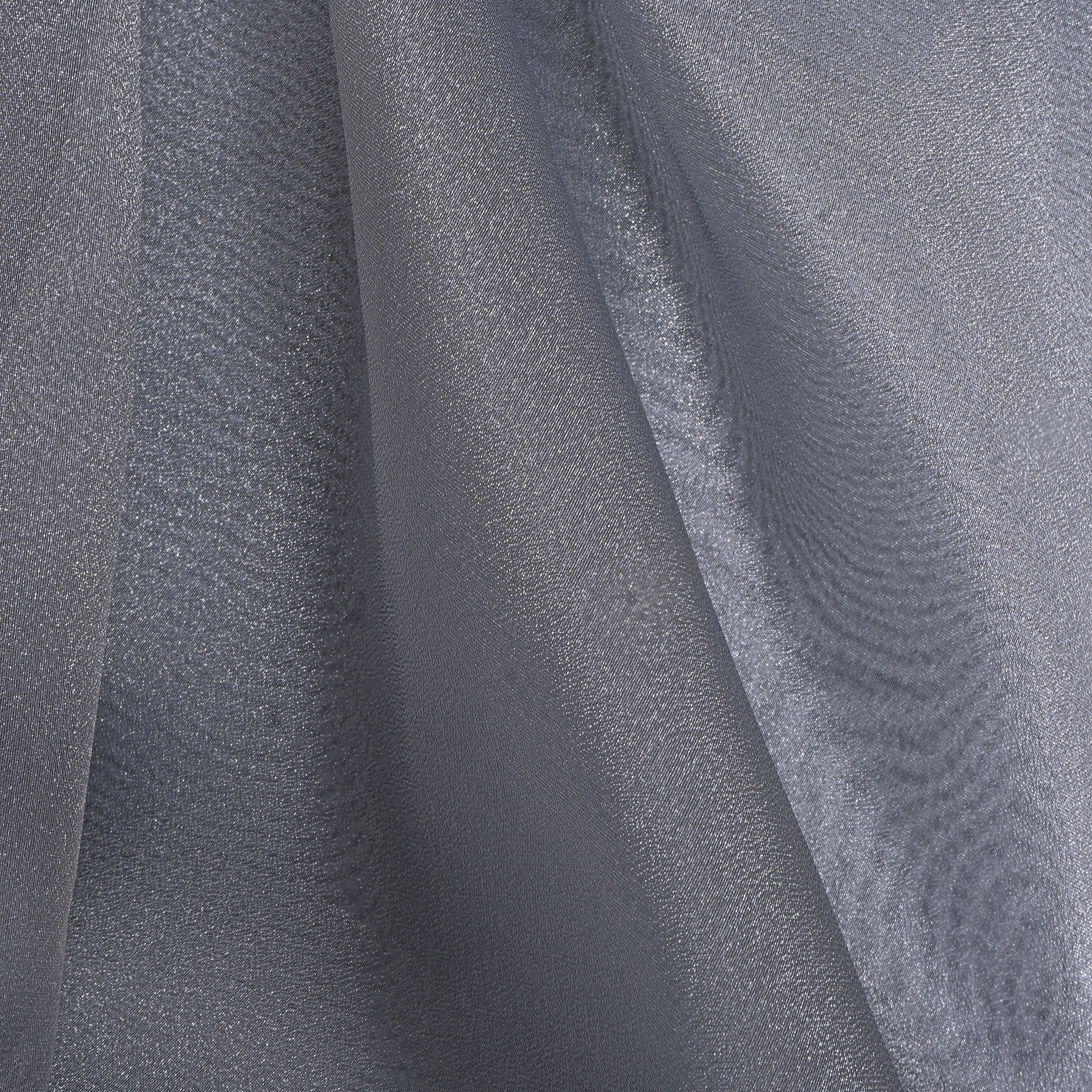 Dark Shimmery Gray Plain Organza Fabric
