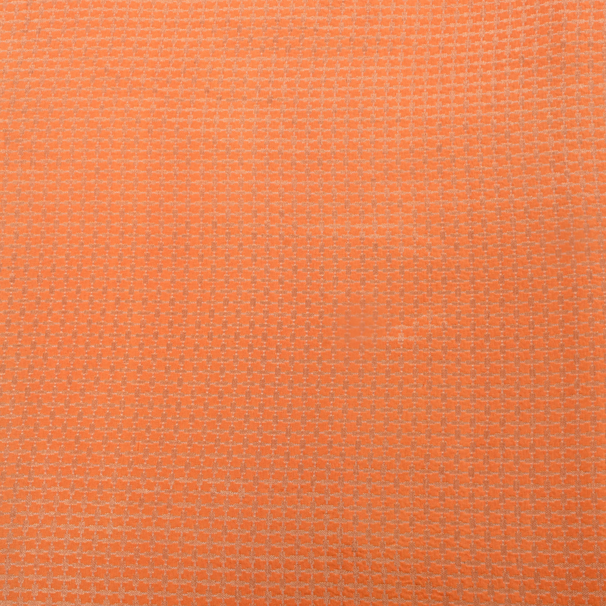 Terracotta Orange Gold Zari Micro Checks Brocade Banarasi Silk Fabric