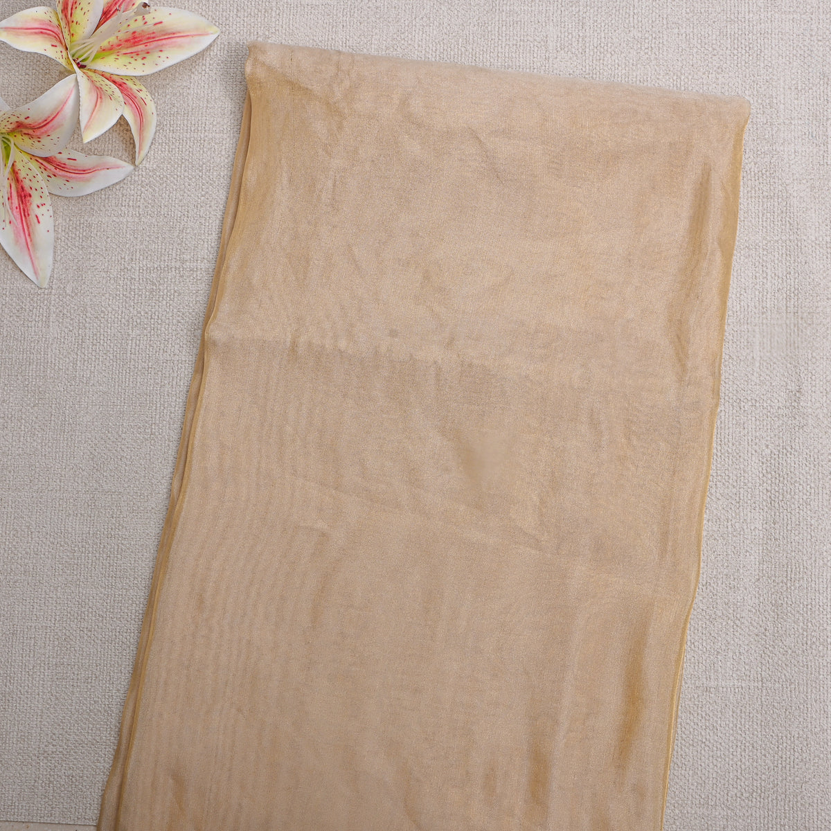 Neutral Beige Plain Tissue Fabric