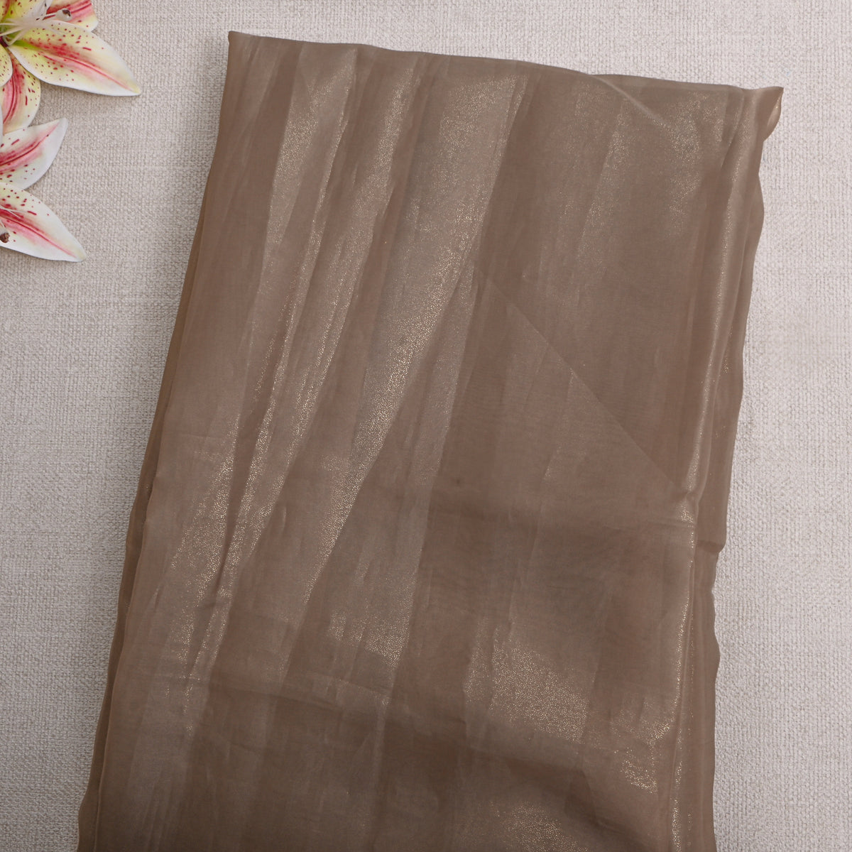 Brown Shimmer Organza Fabric