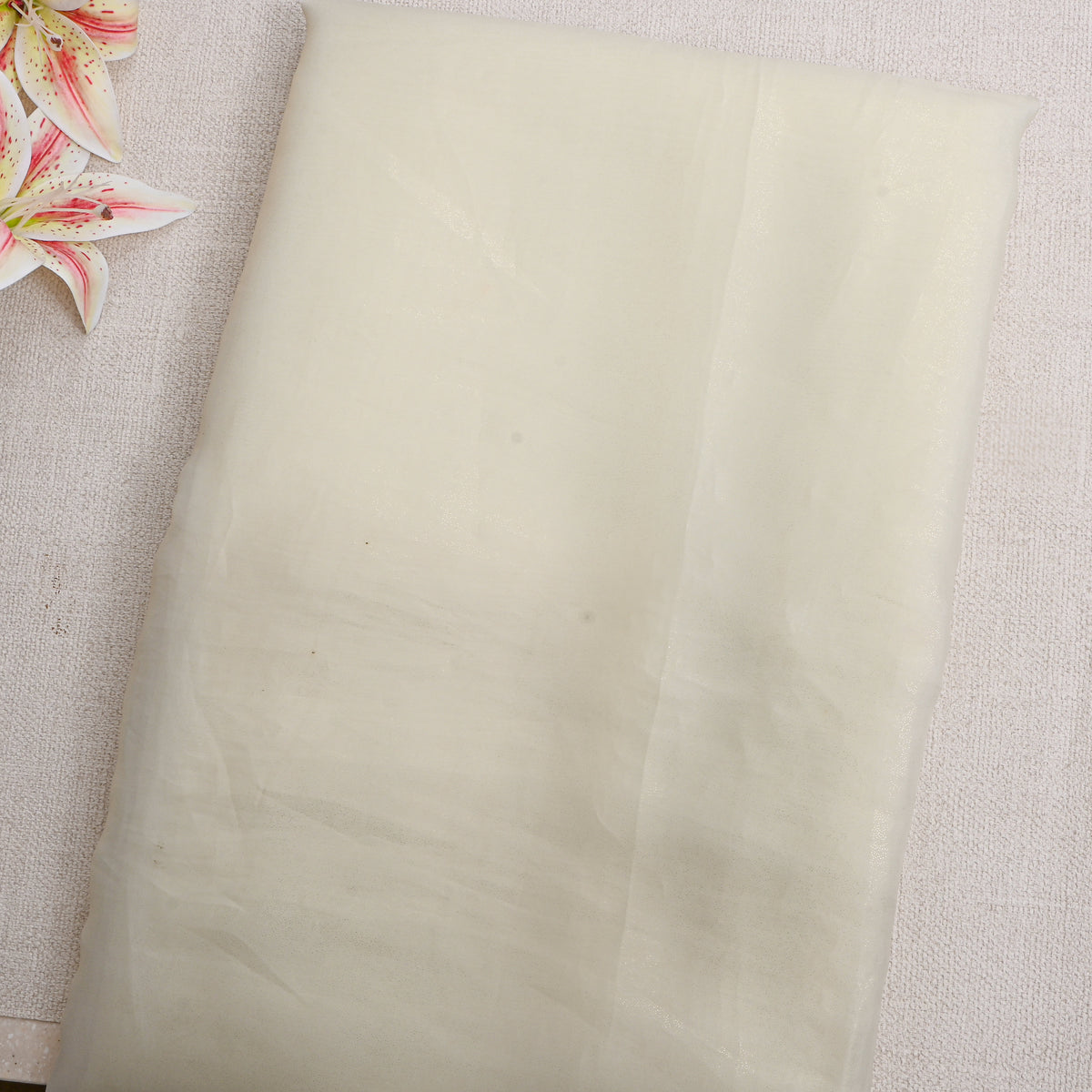 White Shimmer Plain Organza Fabric