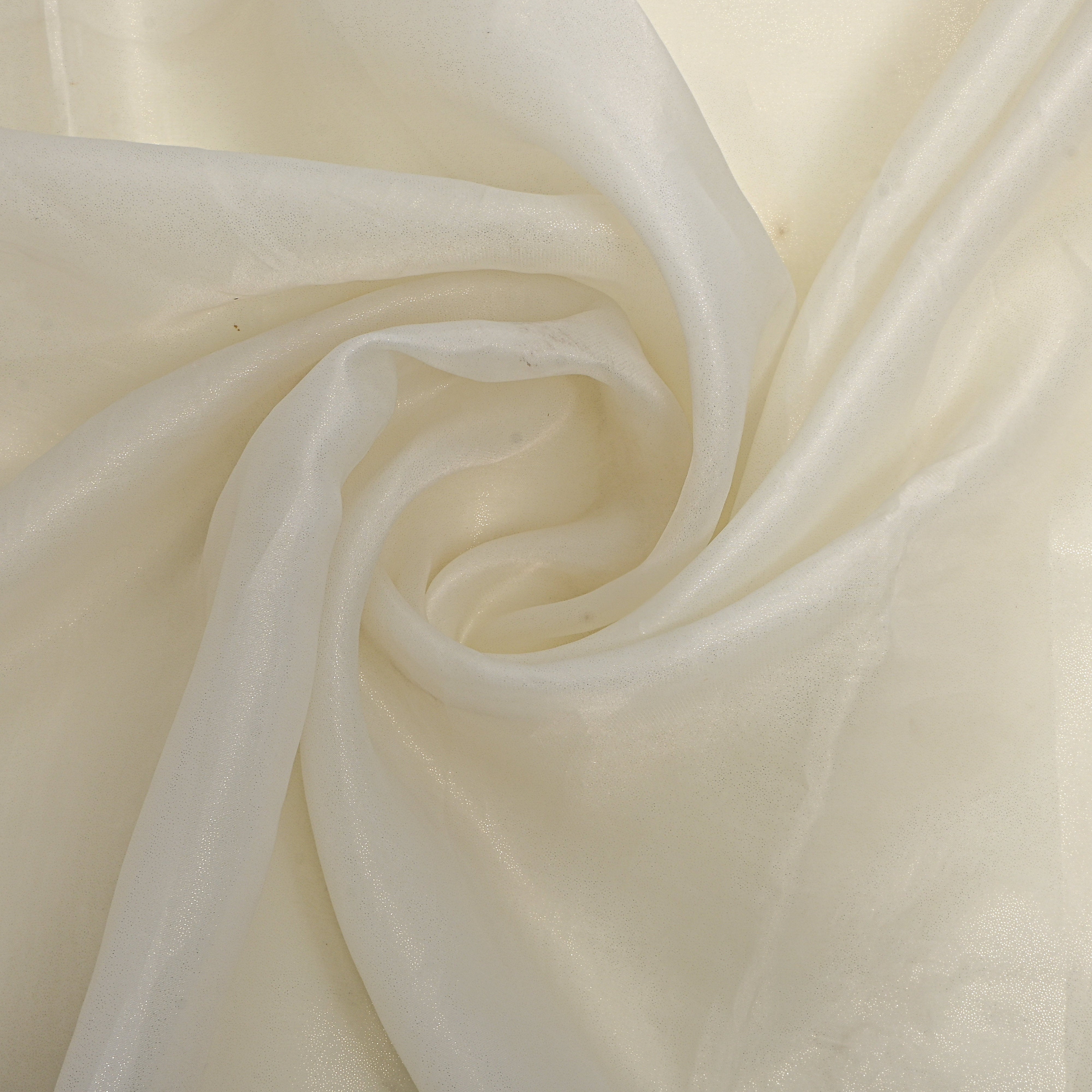 White Shimmer Plain Organza Fabric
