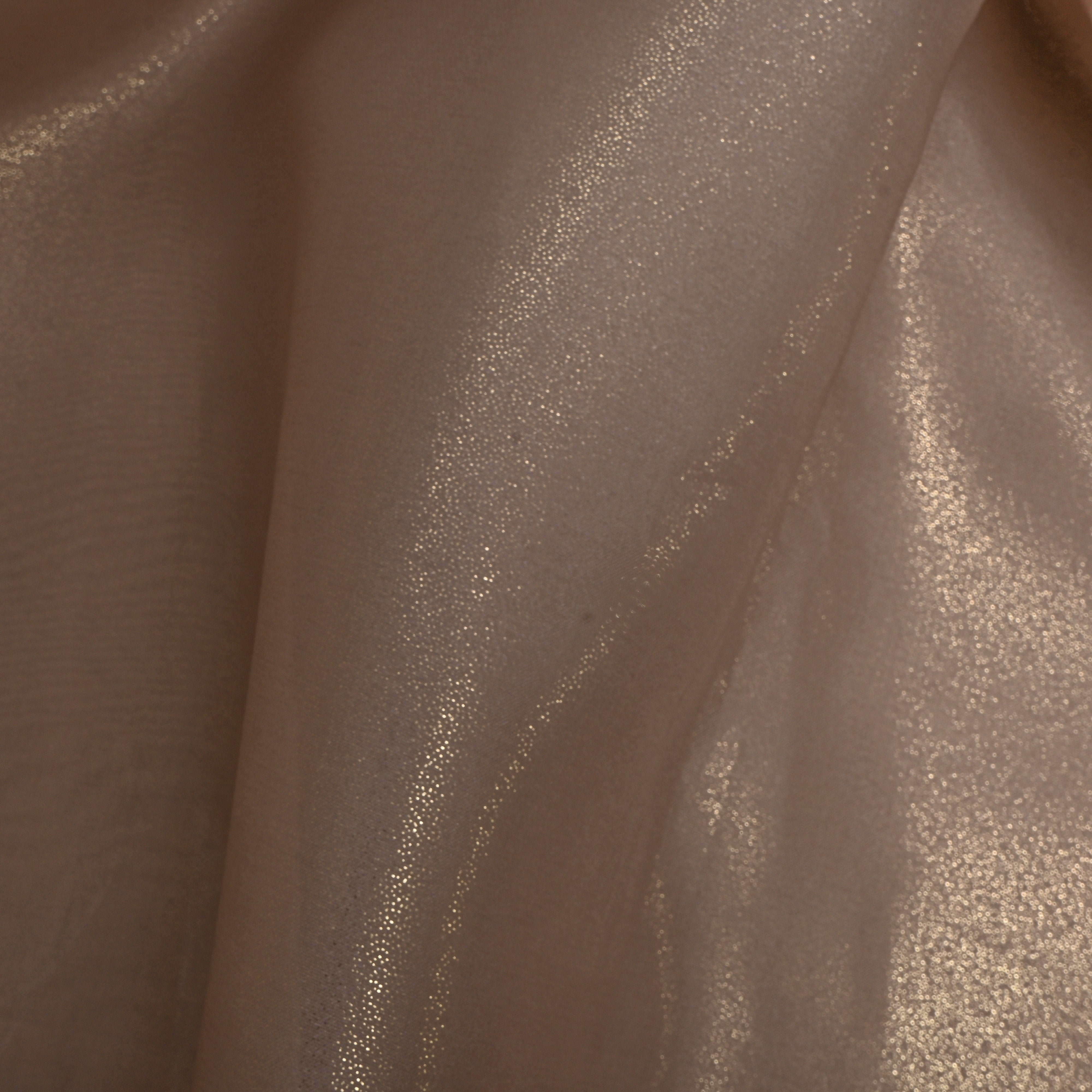 Brown Shimmer Plain Organza Fabric