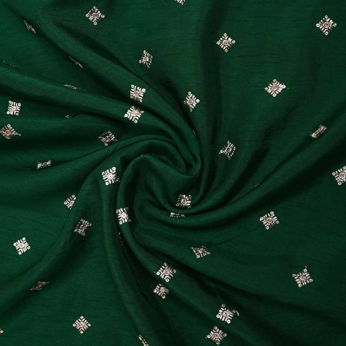 Green Silver Butti Embroidered Silk