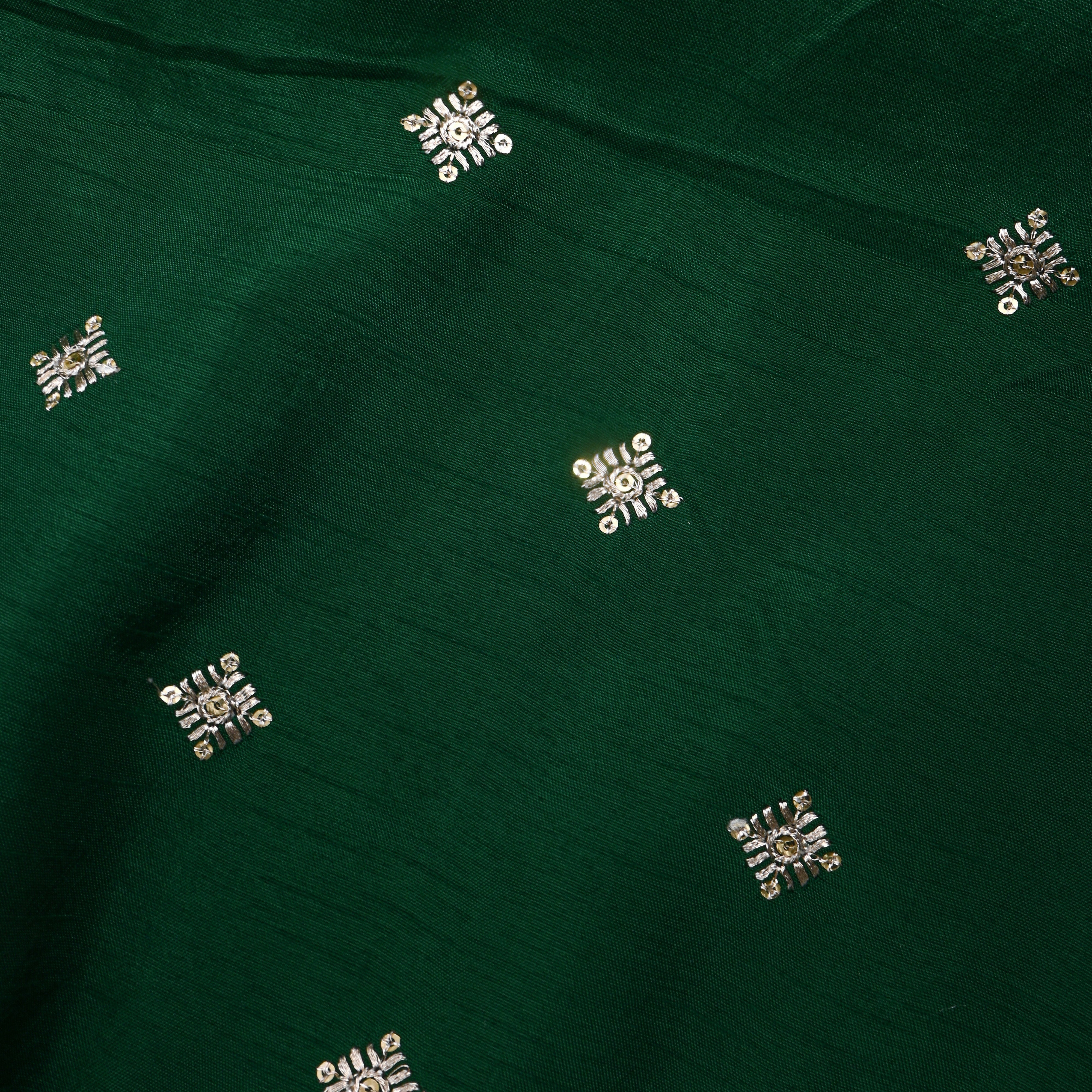 Green Silver Butti Embroidered Silk