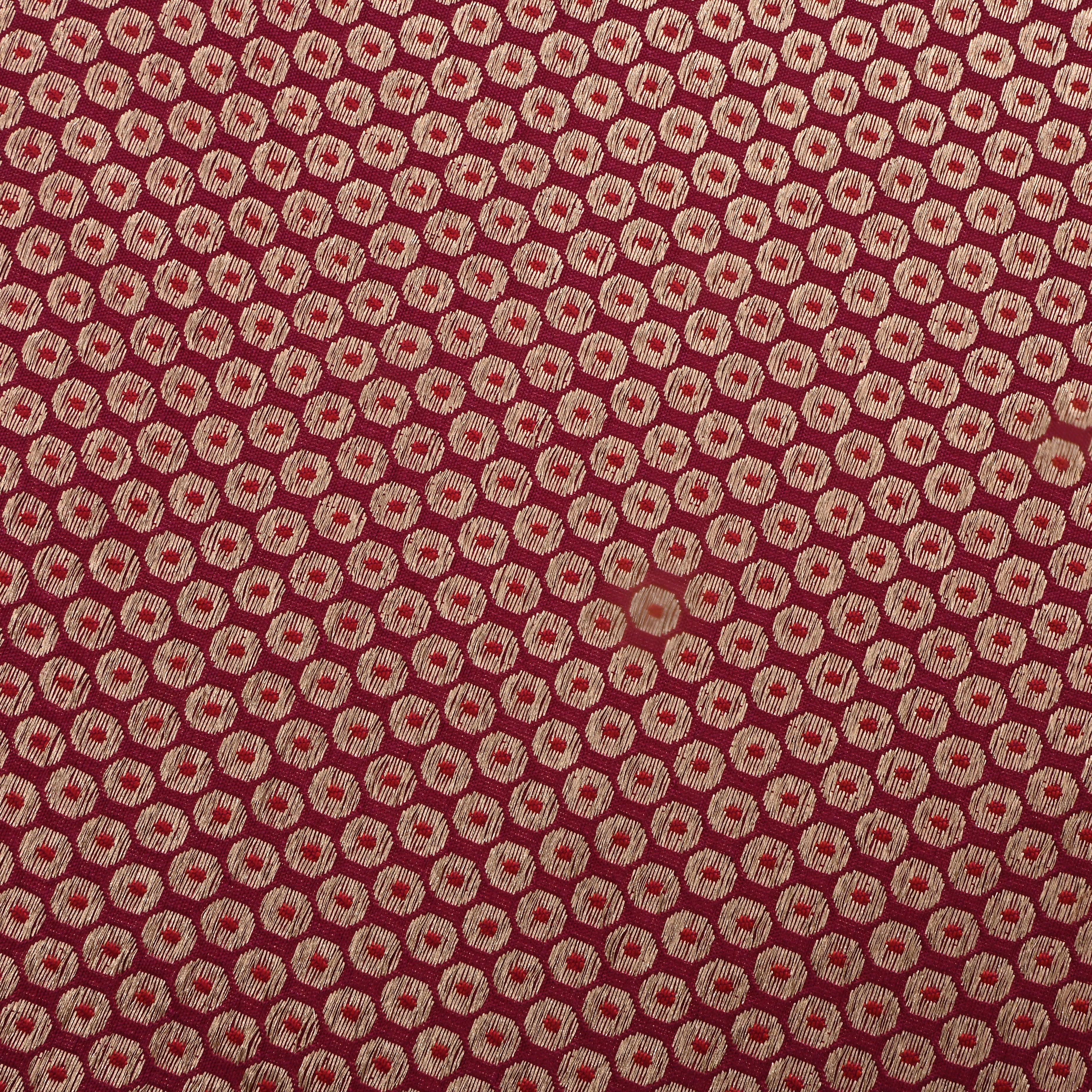 Purple Jamawar Silk Fabric With Intricate Pattern