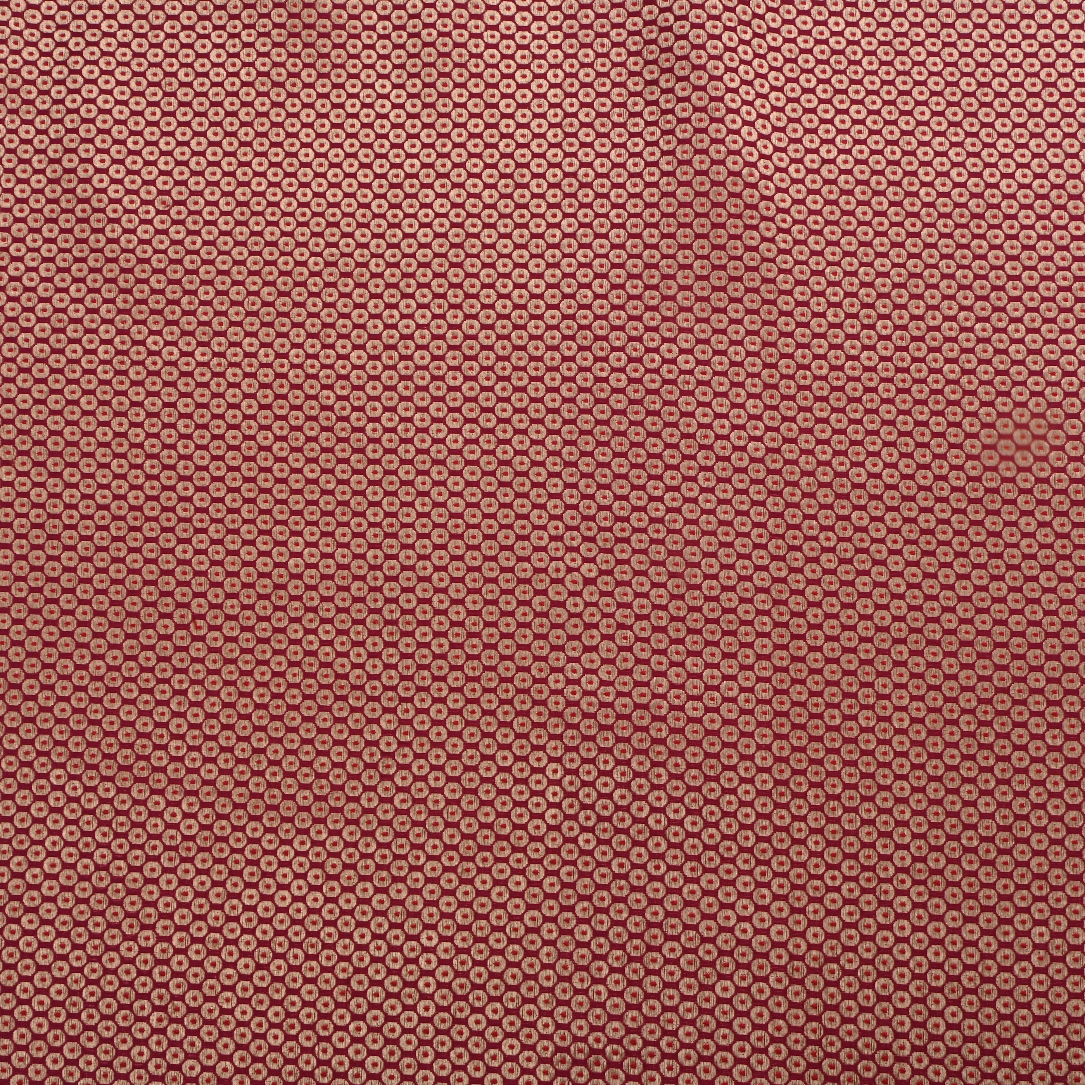 Purple Jamawar Silk Fabric With Intricate Pattern