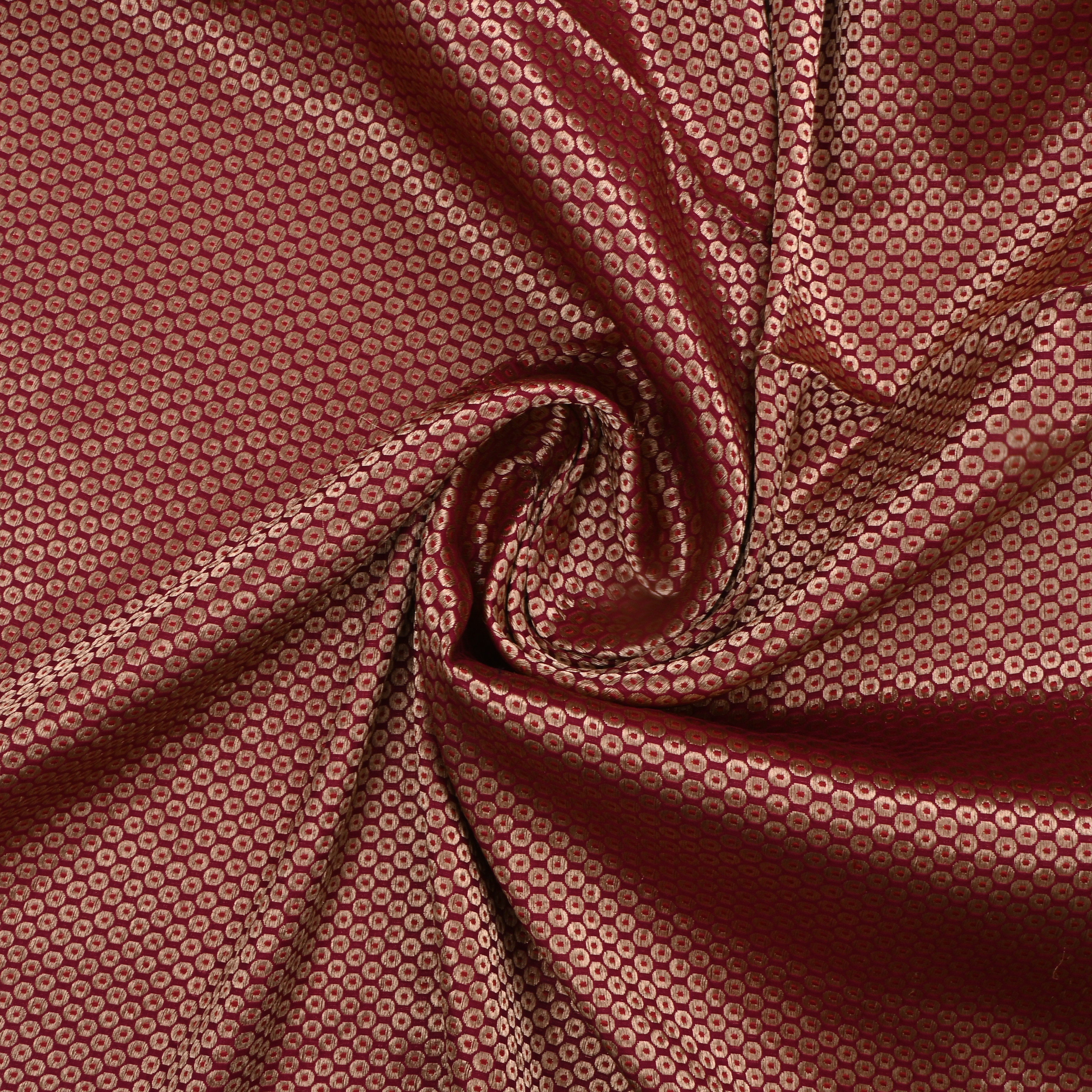 Purple Jamawar Silk Fabric With Intricate Pattern