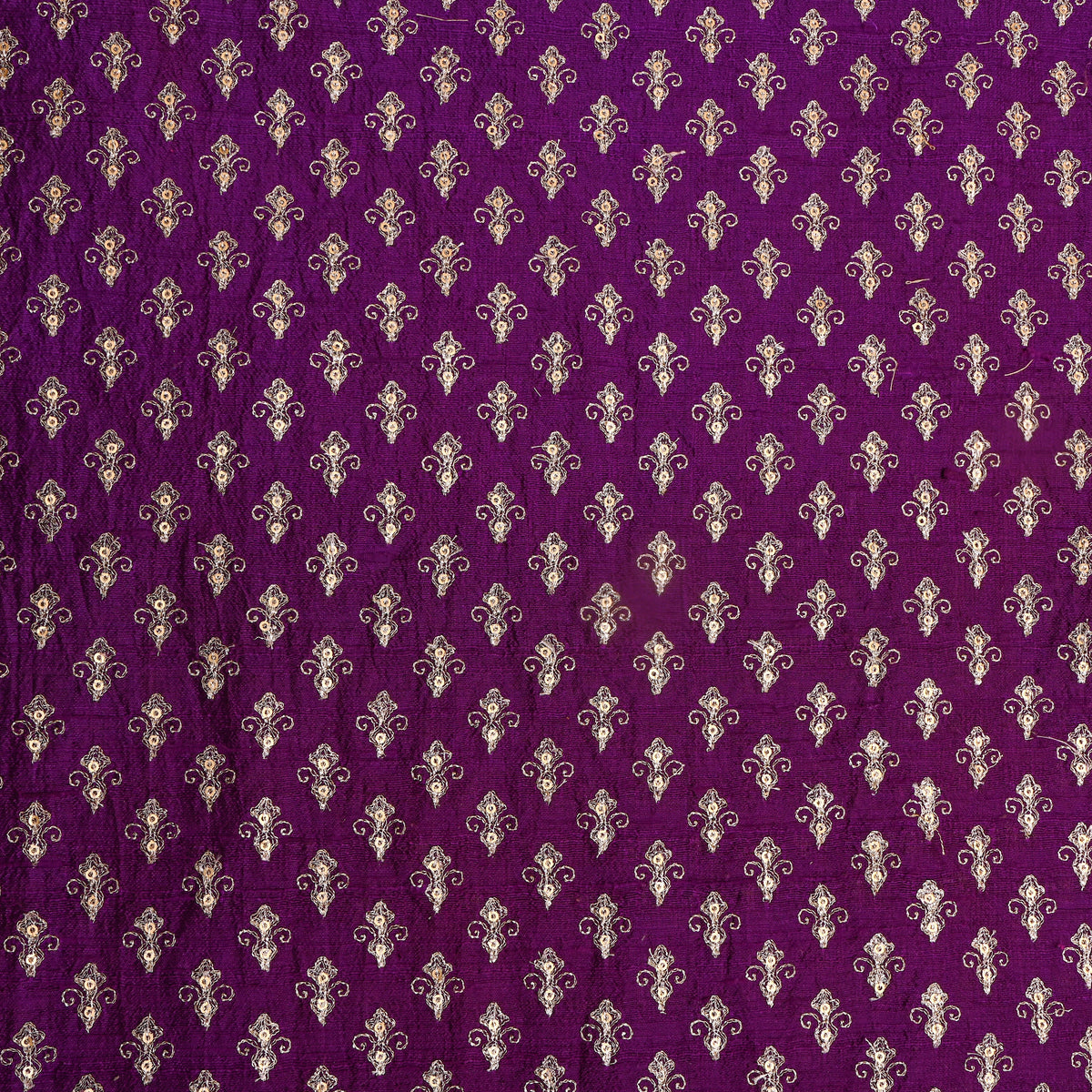 Purple Zari Butti Embroidered Raw Silk