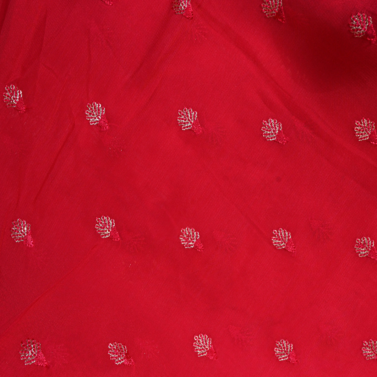 Rani Pink Zari Sequin Bud Butti Organza Fabric