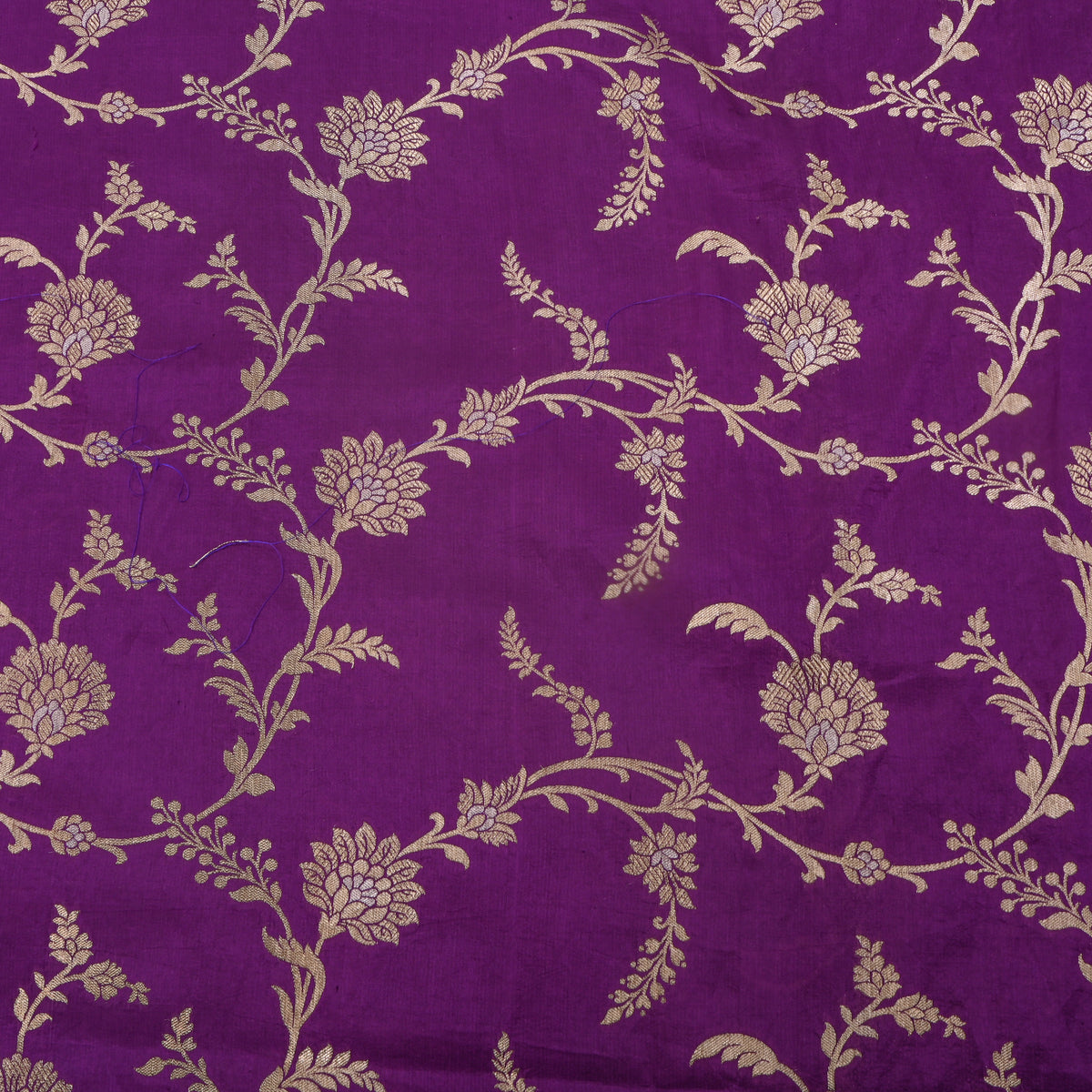 Mulberry Purple Dual Tone Floral Jaal Banarasi Silk Fabric