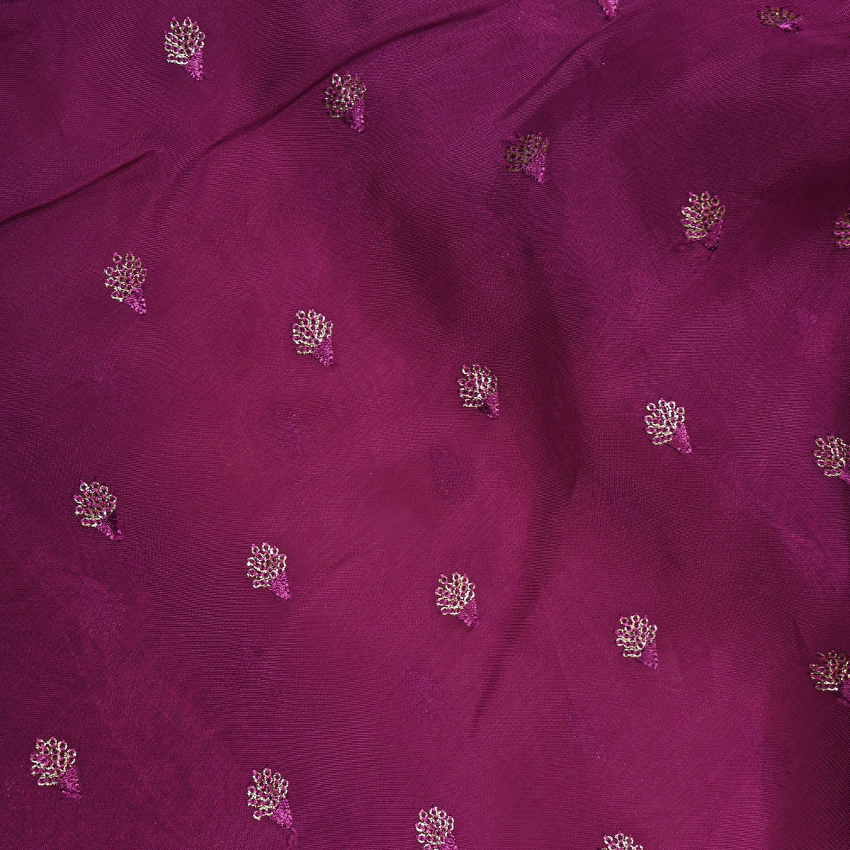 Amethyst Zari Sequin Bud Butti Organza Fabric