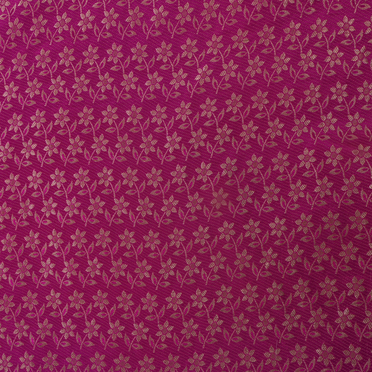 Purple Banarasi Silk Floral Motif Fabric