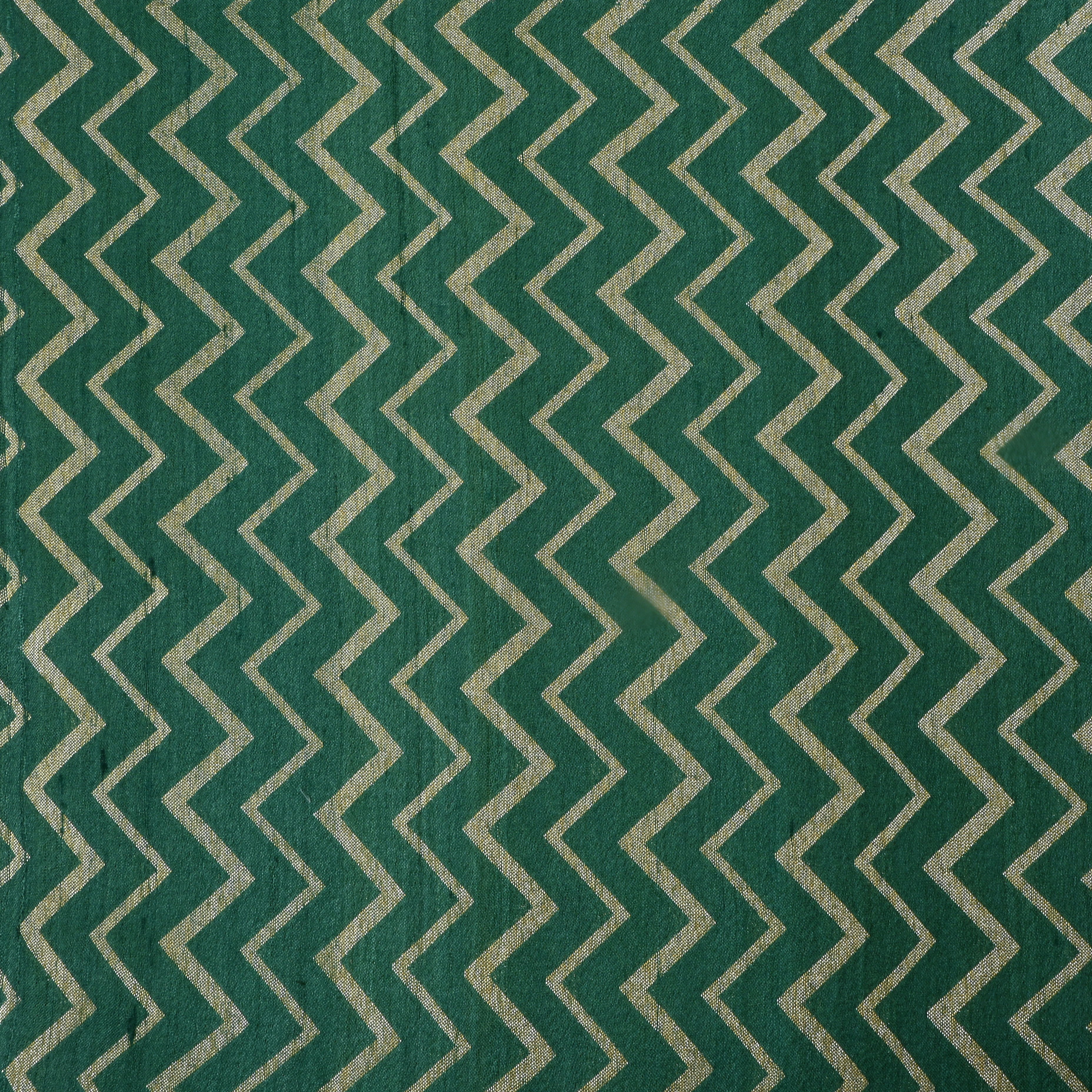 Bottle Green Tussar Fabric With Pattern
