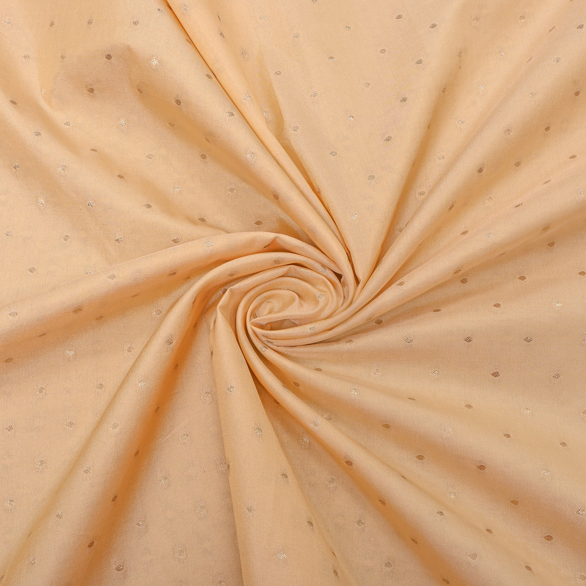 Beige Gold Zari Butti Jamawar Silk Fabric
