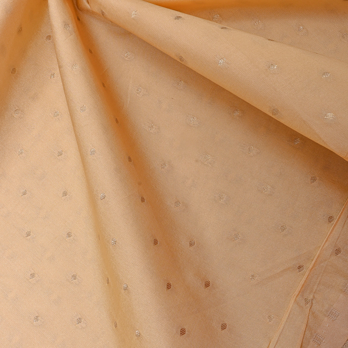 Beige Gold Zari Butti Jamawar Silk Fabric