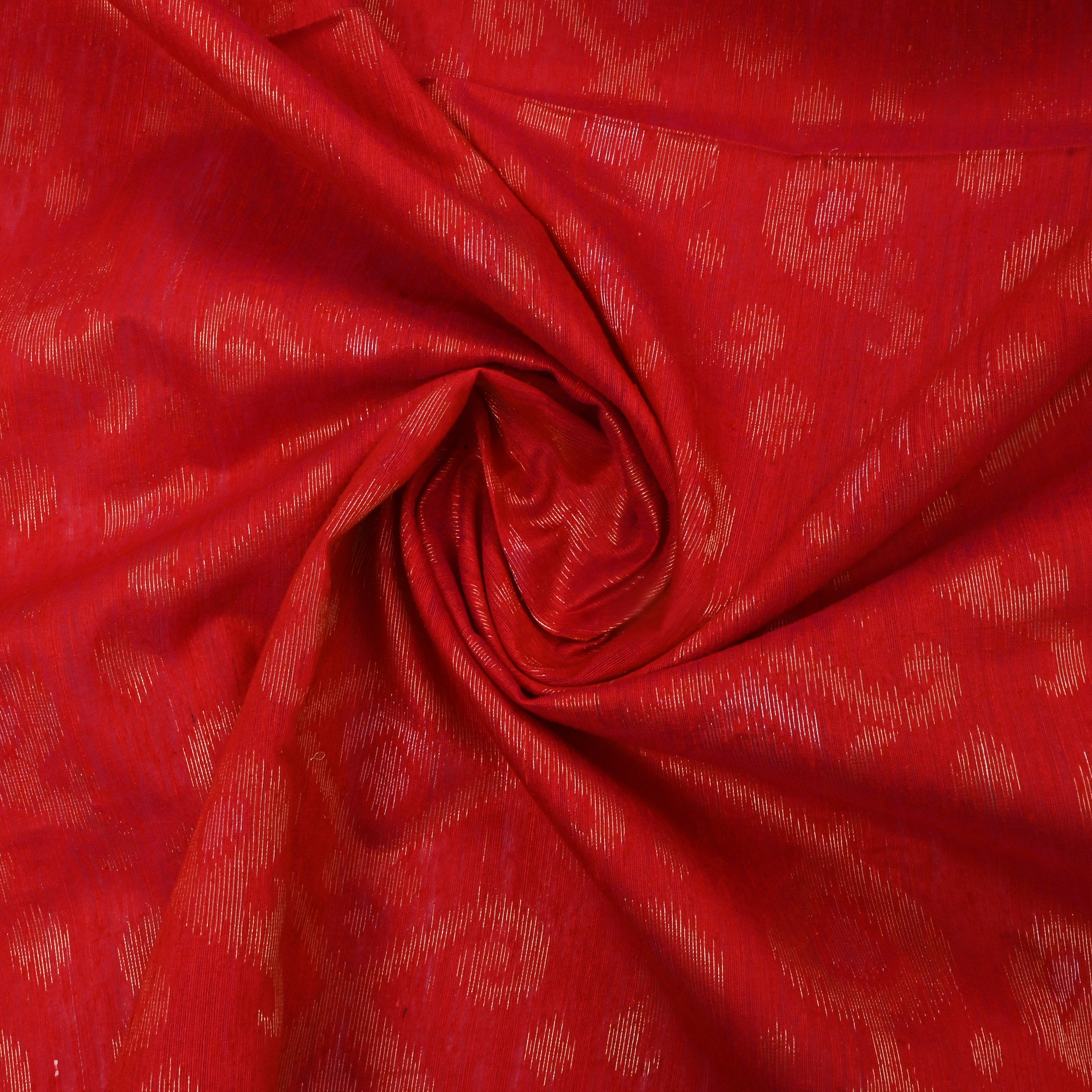 Red Matka Jamawar Fabric With Woven Pattern