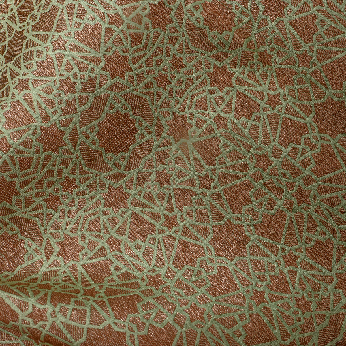 Sage Green And Antique Gold Banarasi Silk Fabric