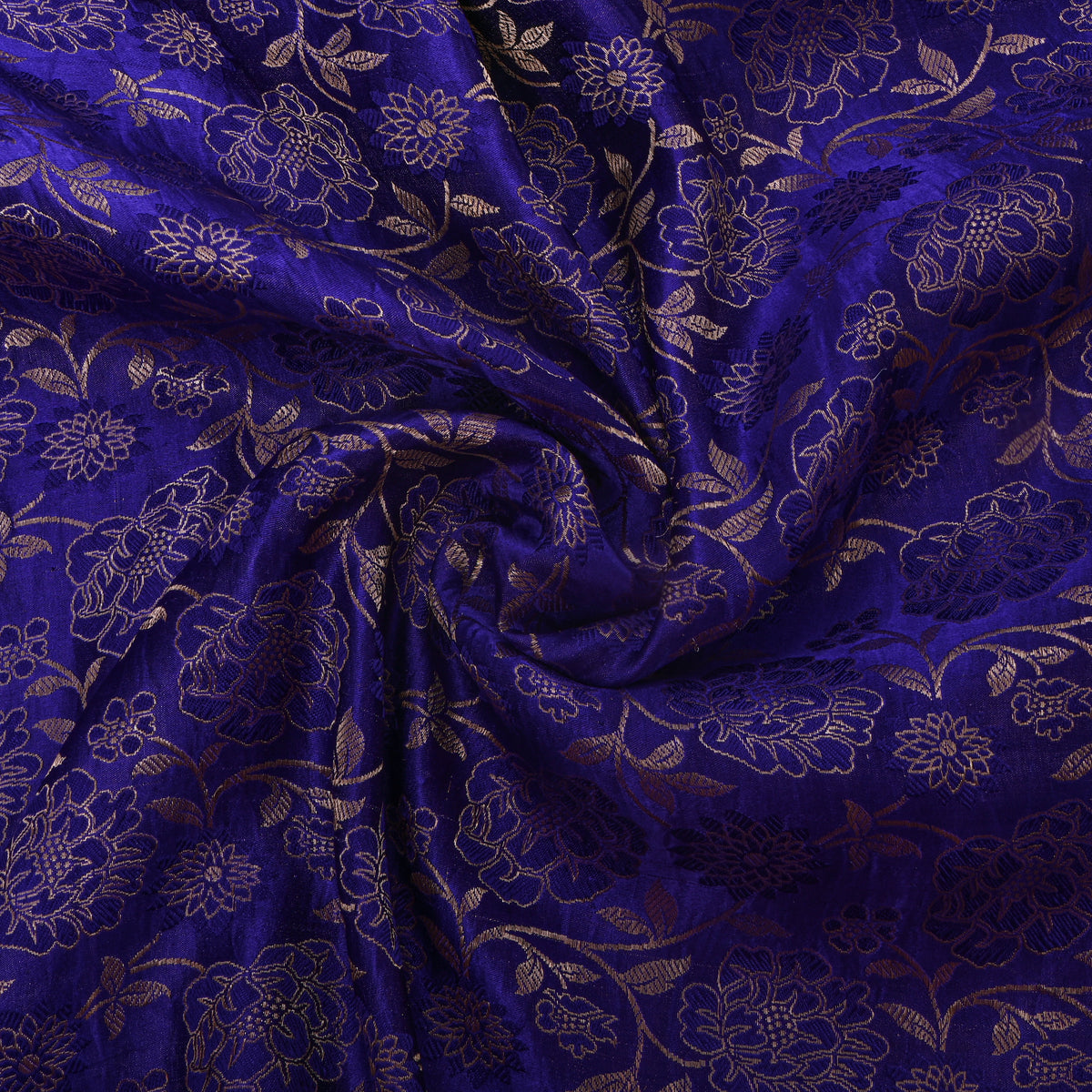 Violet Gold ZariFloral Jaal Jamawar Silk Fabric