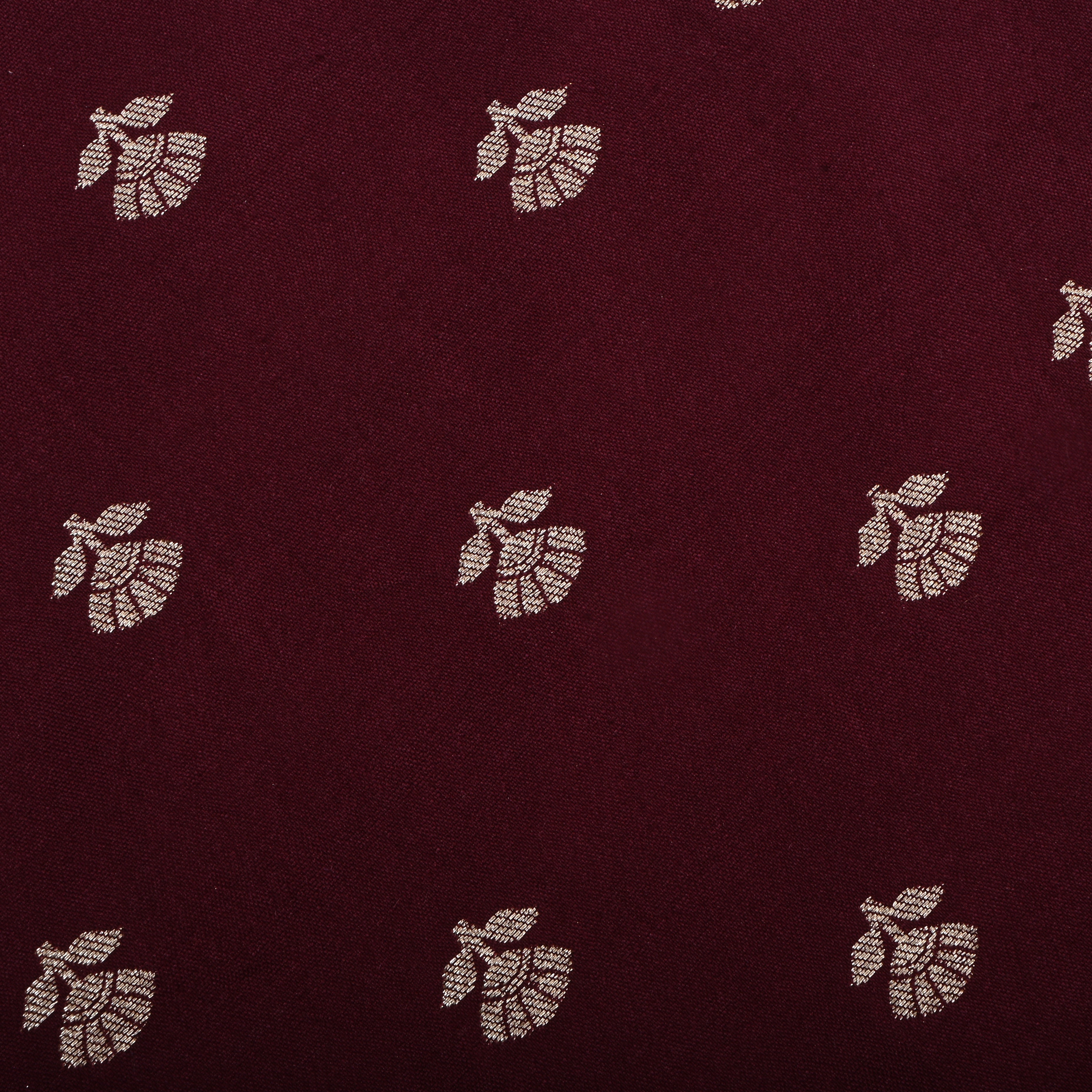 Cab Sev Red Jamawar Silk Fabric With Floral Butti'S