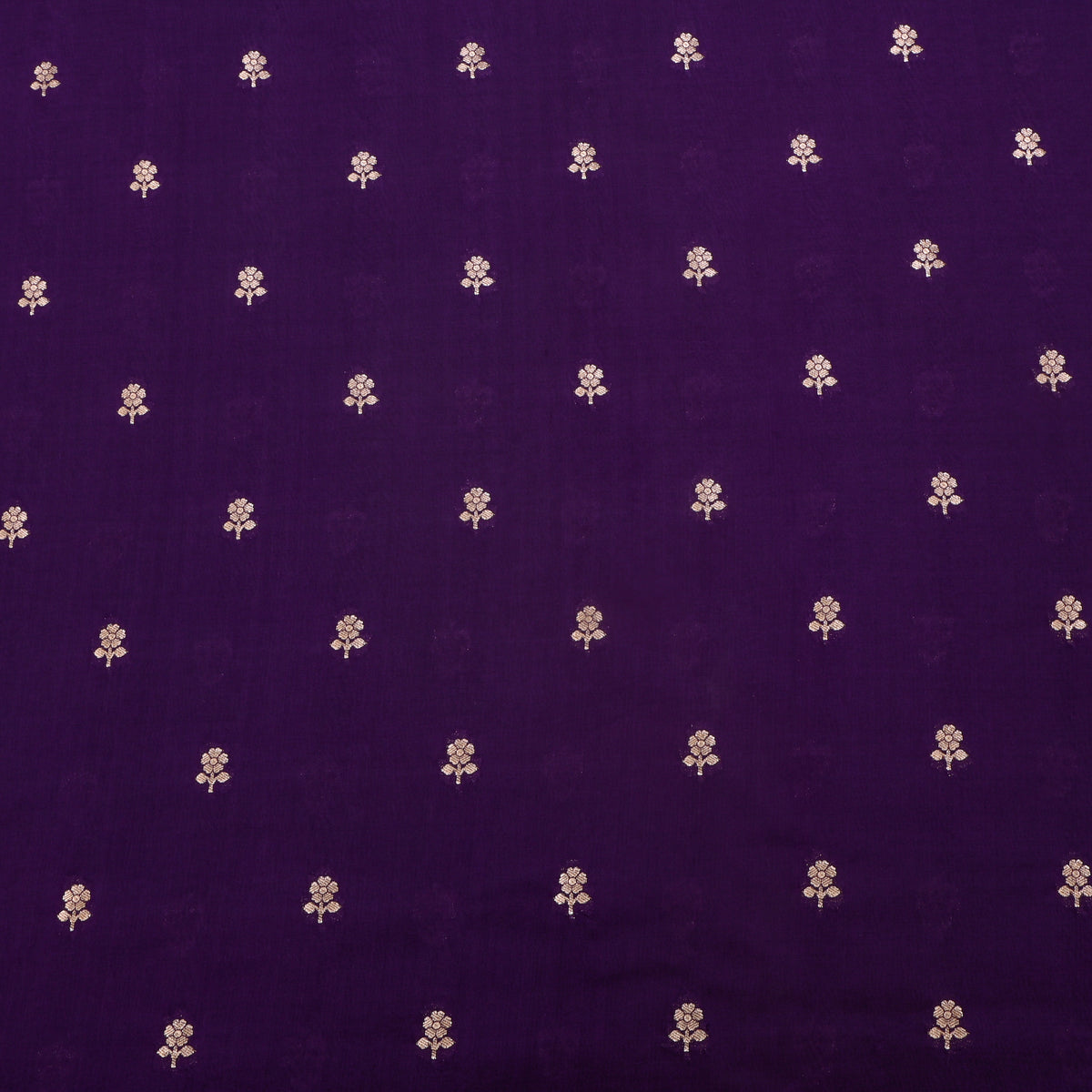 Grape Gold Zari Floral Butti Jamawar Silk Fabric