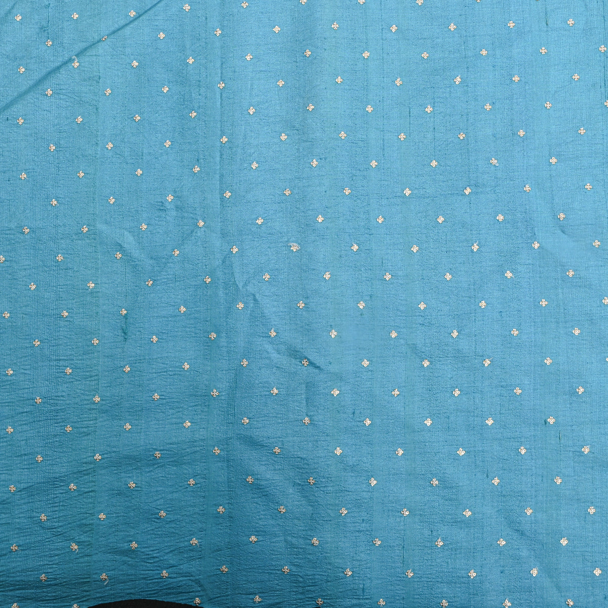 Sky Blue Silver Sequin Tussar Fabric