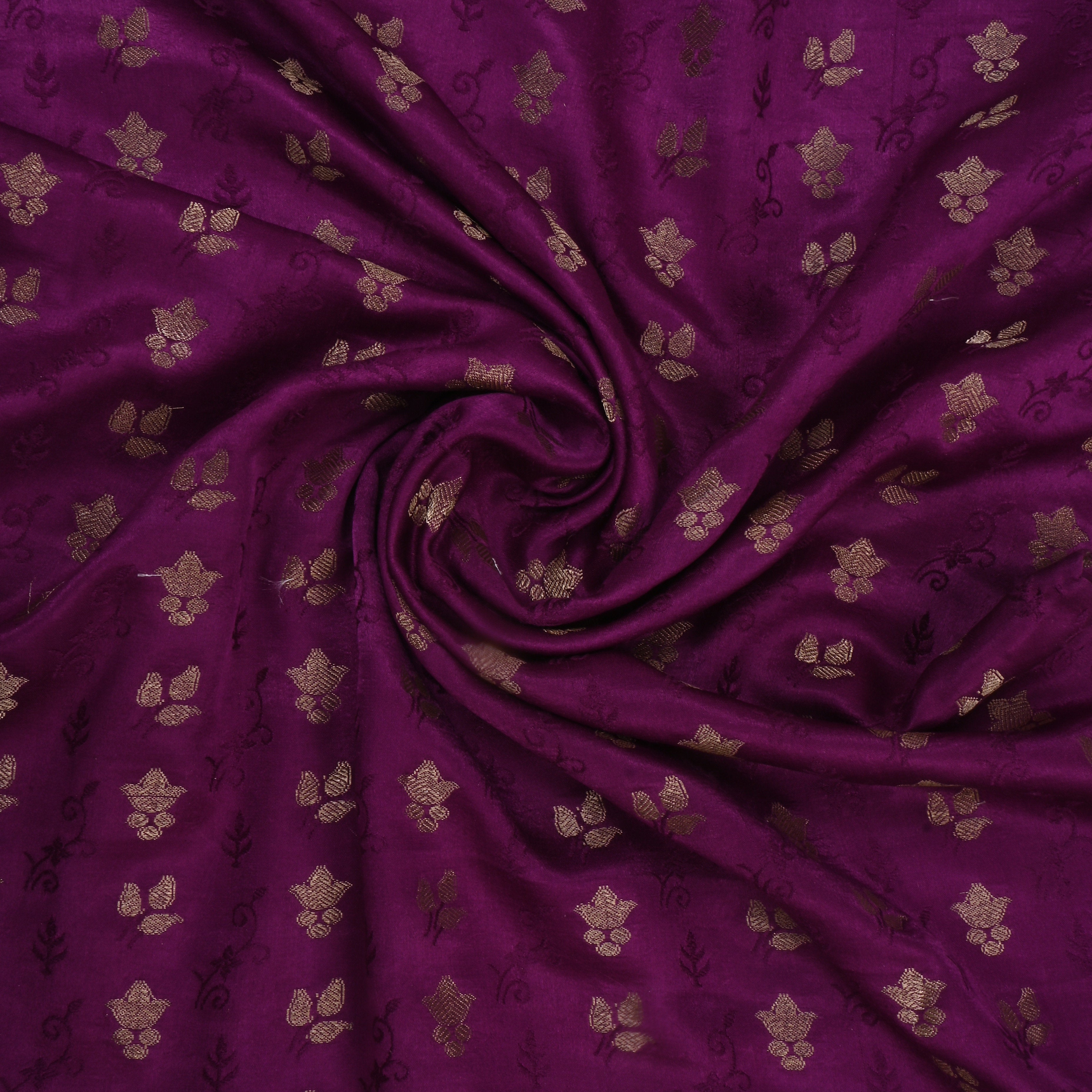 Purple Jamawar Silk Fabric With Buttis