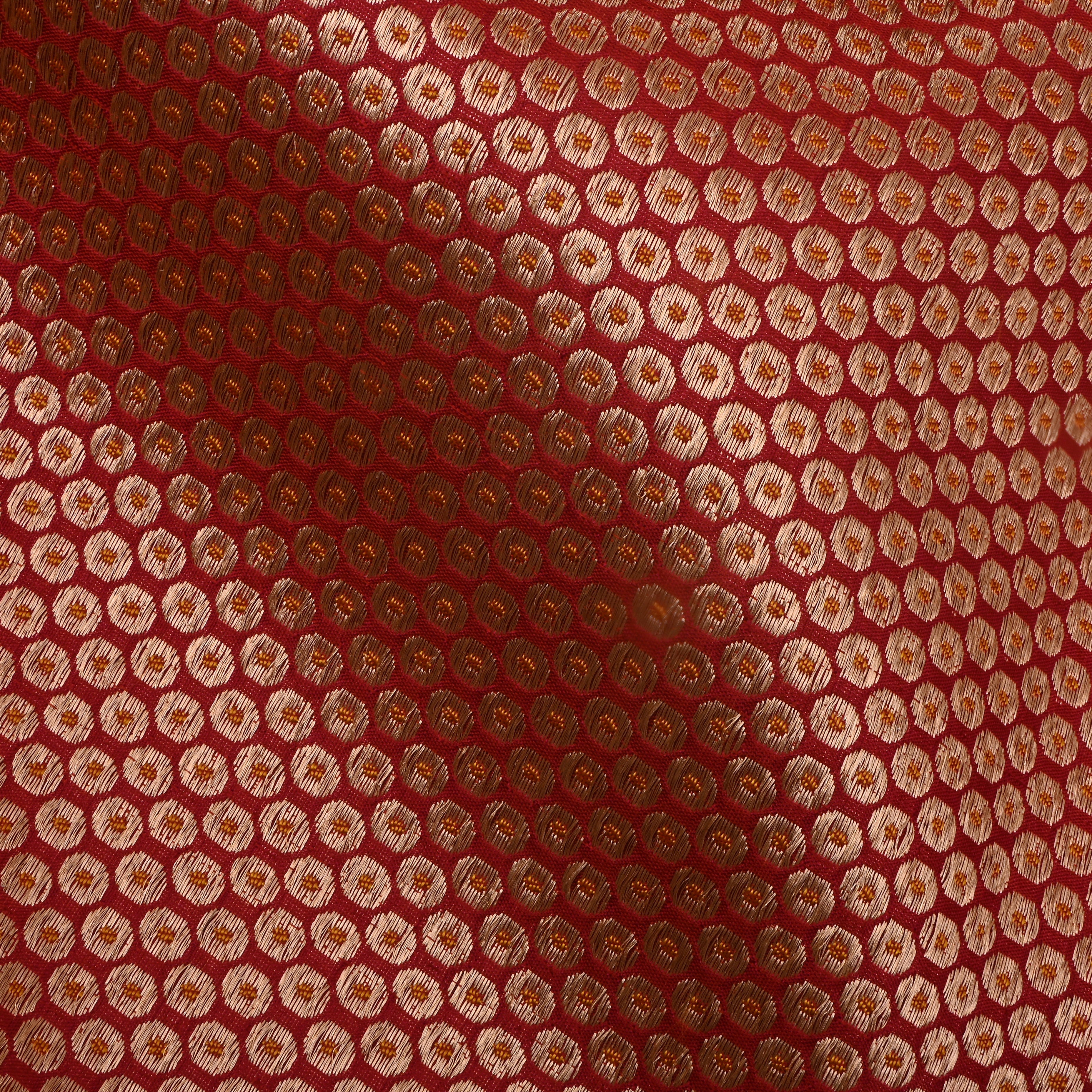 Maroon Jamawar Silk Fabric With Brocade Design