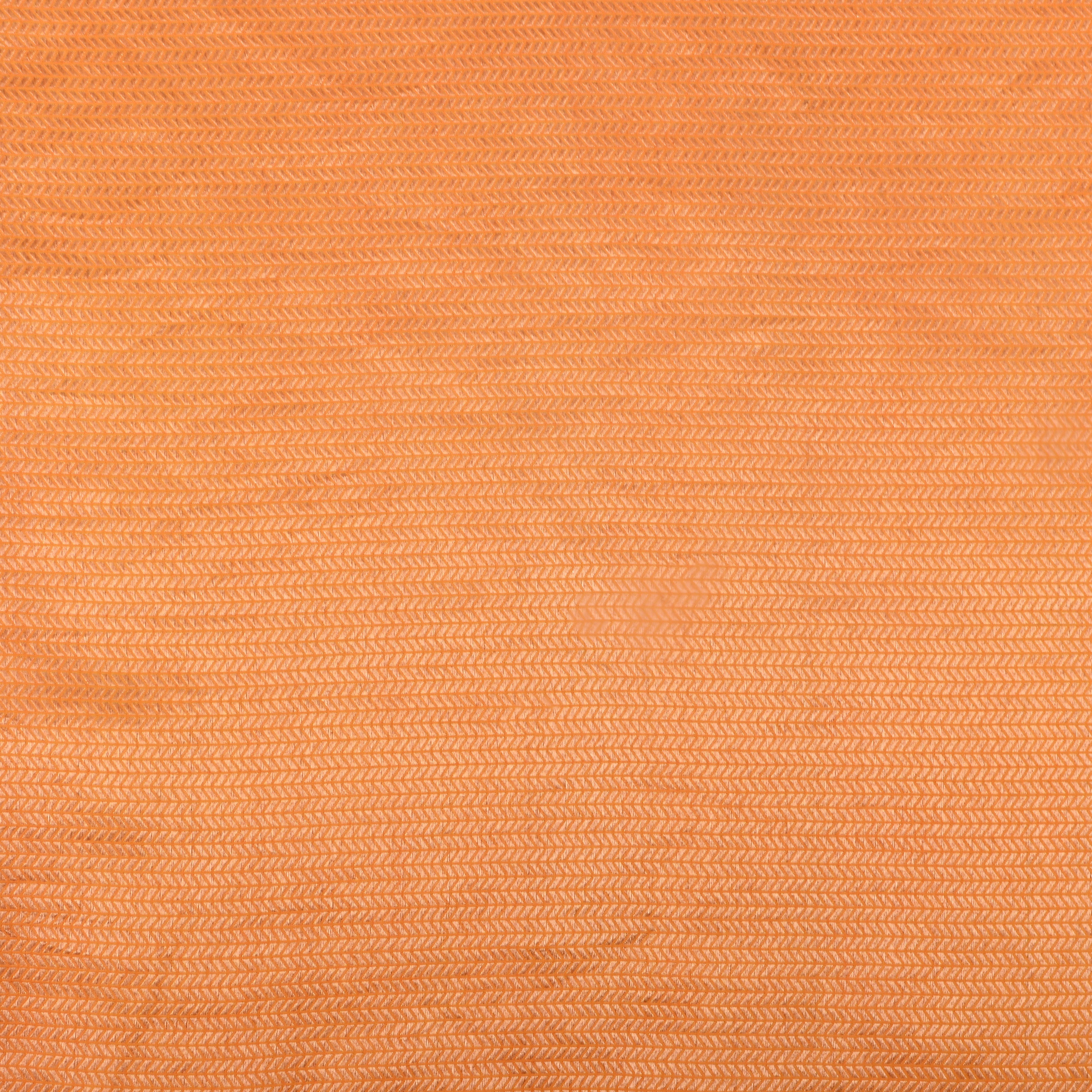 Orange Jamawar Silk Fabric With Intricate Design