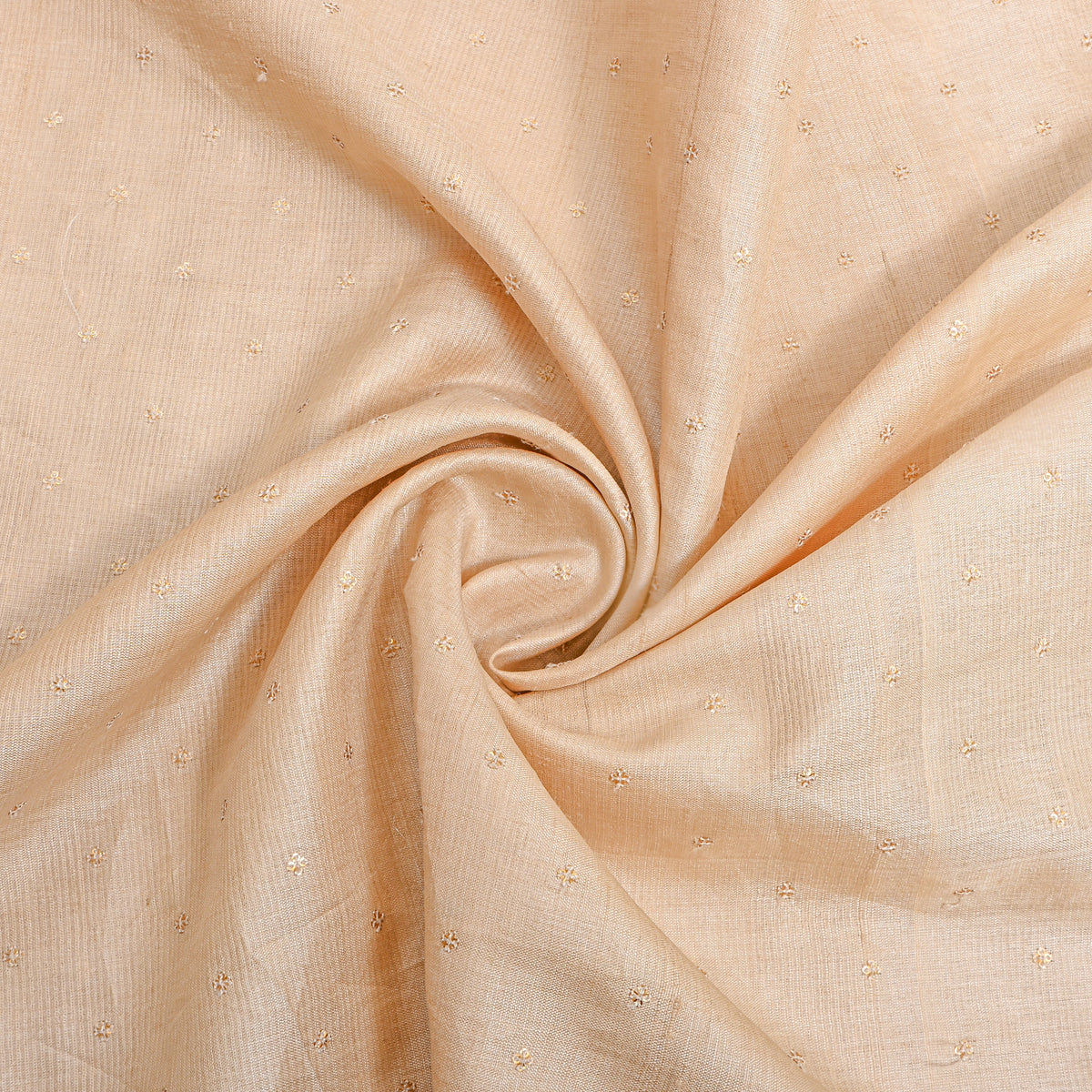 Light Beige Gold Sequin Butti Tussar Fabric
