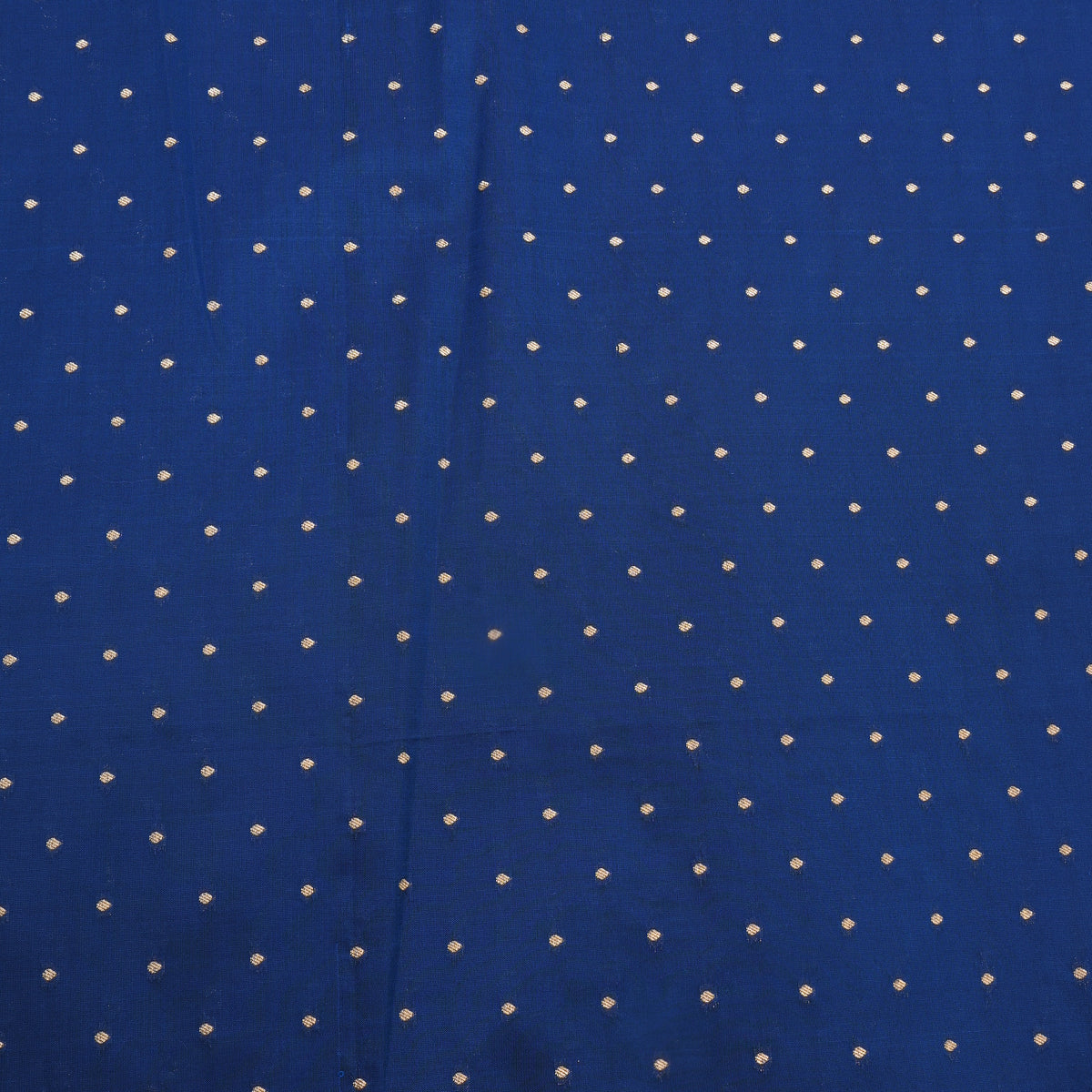 Royal Blue Gold Zari Butti Jamawar Silk Fabric