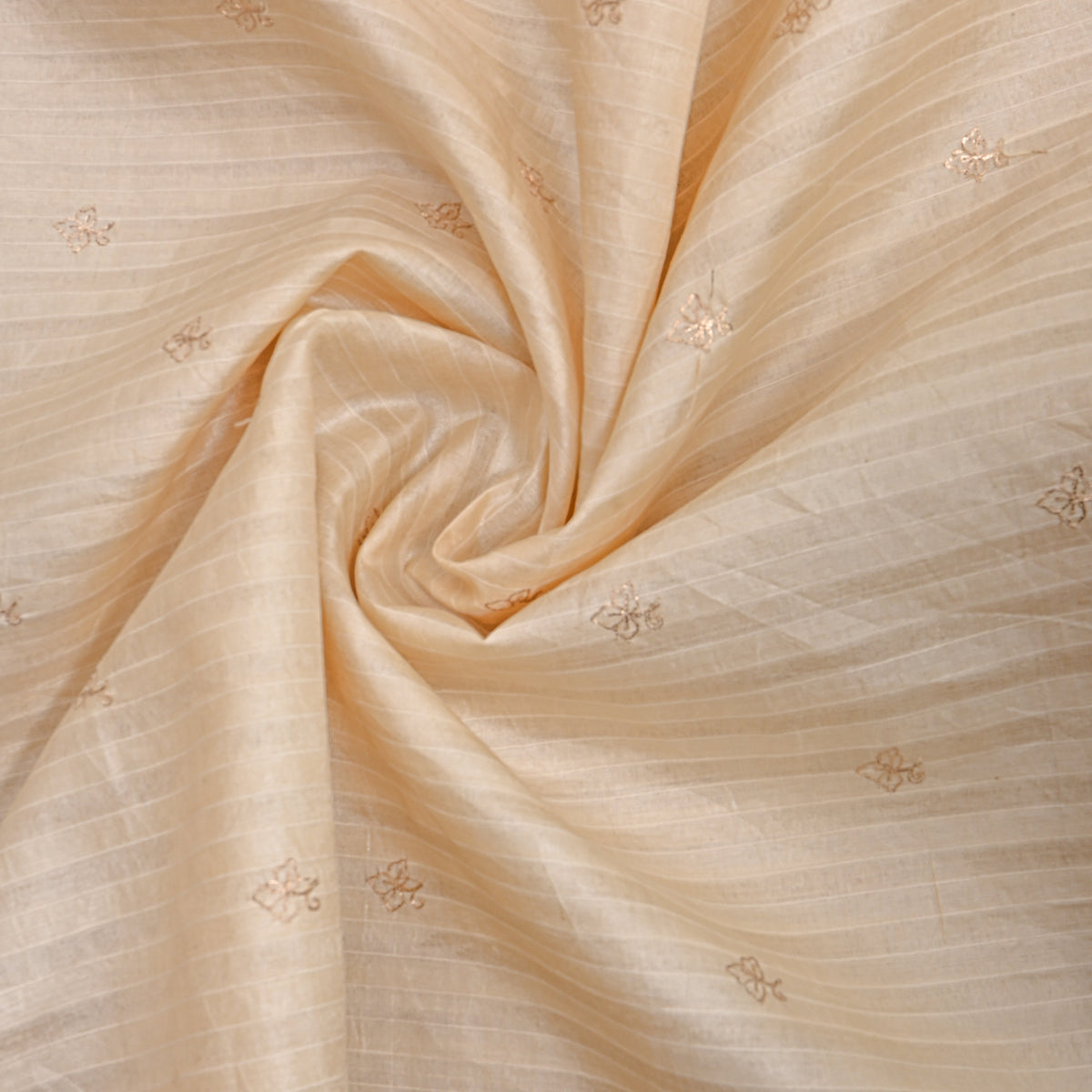 Sand Cream Zari Butti Tussar Fabric