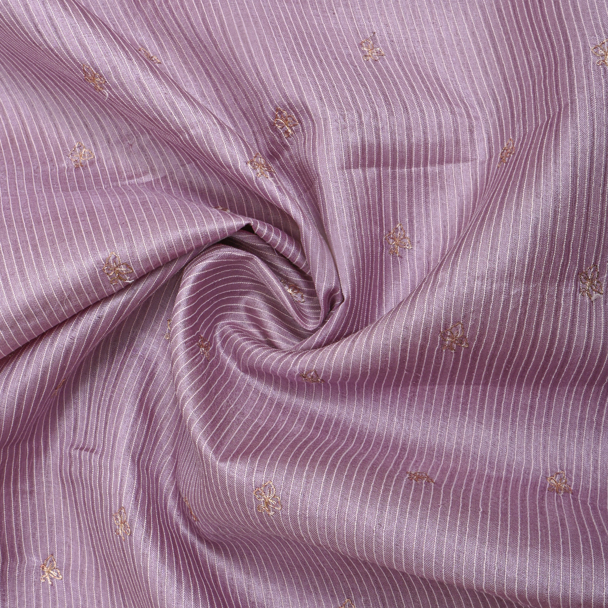 Mauve Lavender Zari Butti Tussar Fabric