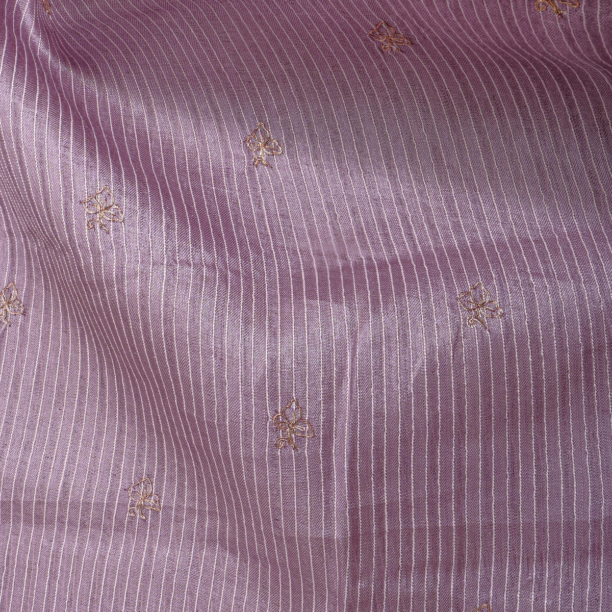 Mauve Lavender Zari Butti Tussar Fabric