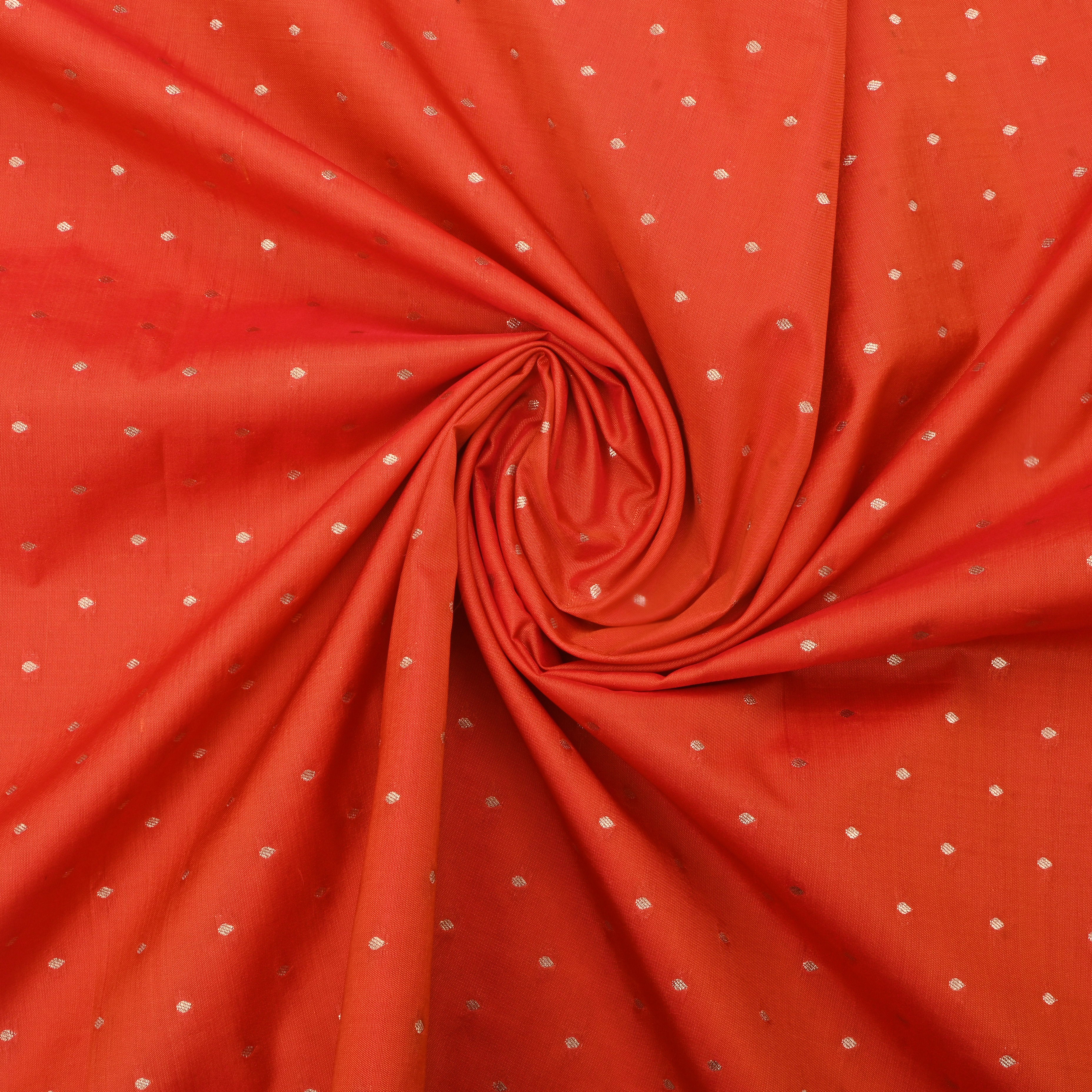 Carmine Pink Jamawar Silk Fabric With Butti'S