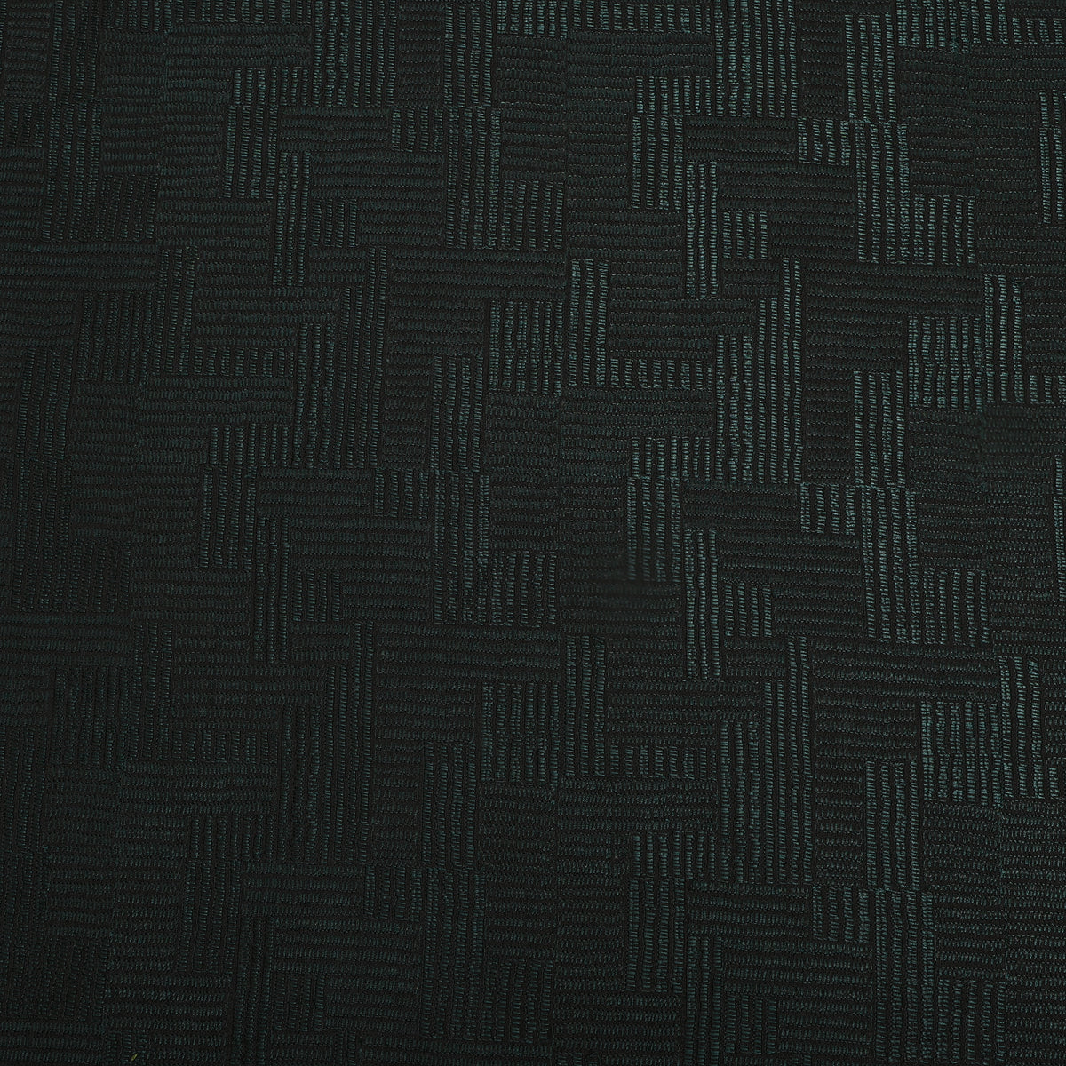 Ink Black Geometric Thread Work Munga Tussar Fabric