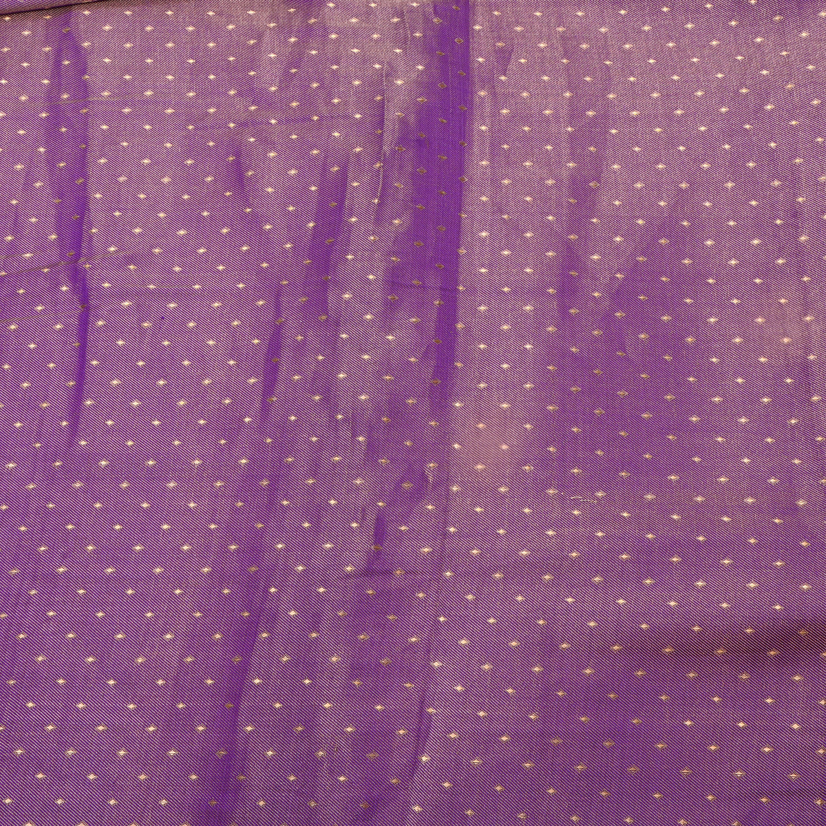 Amethyst Purple Gold Zari Butti Self Weave Jamawar Silk Fabric