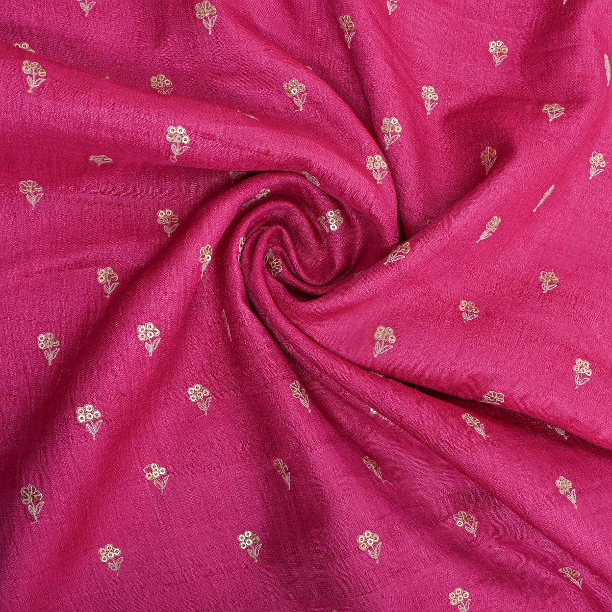 Pink Butti Embroidered Tussar Silk