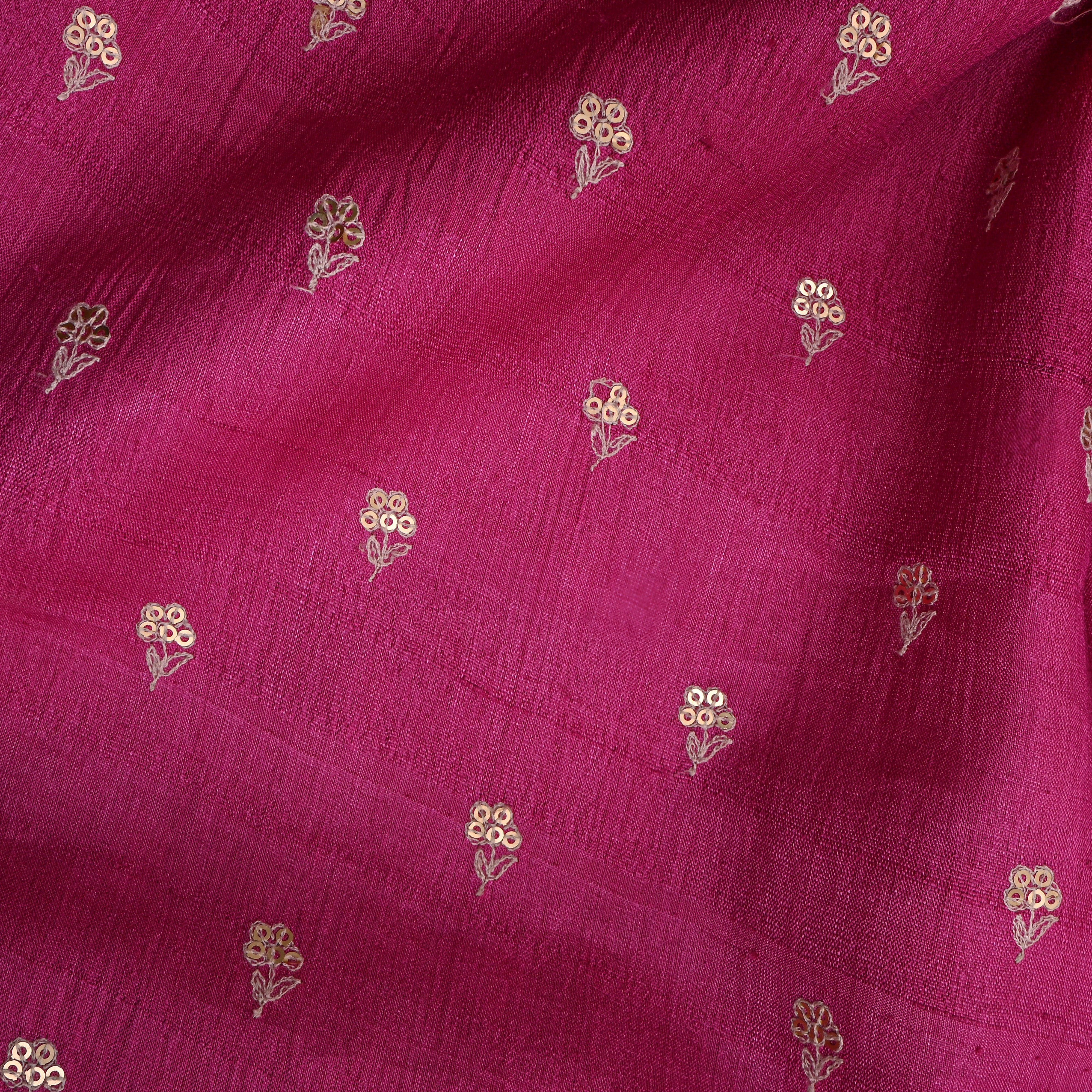 Pink Butti Embroidered Tussar Silk