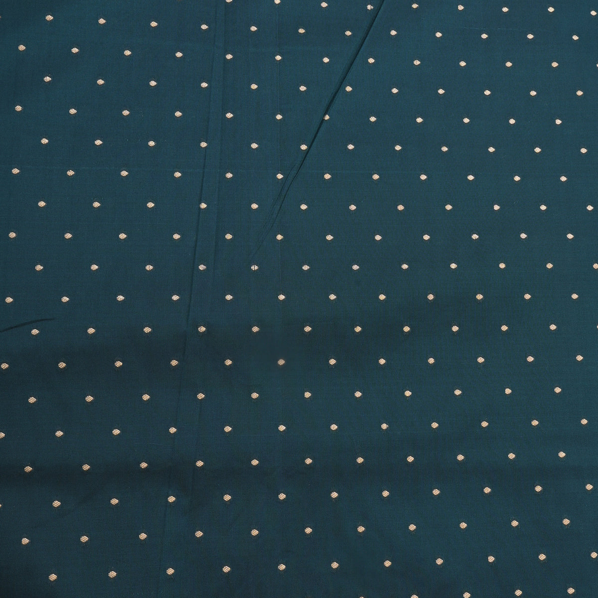 Emerald Green Gold Zari Butti Jamawar Silk Fabric