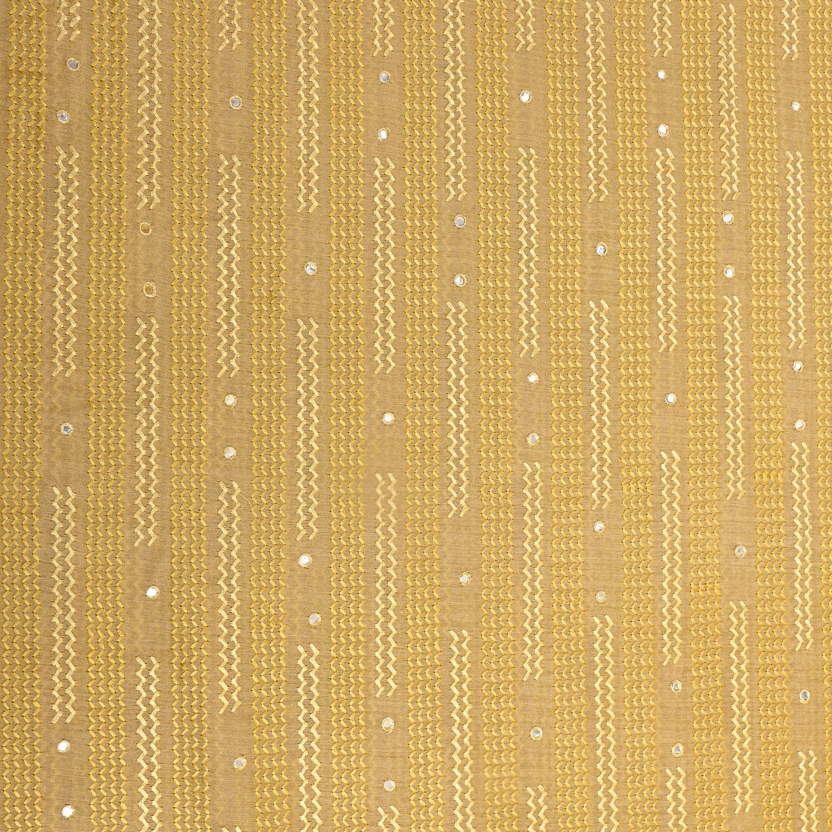 Butter Yellow Zig-Zag Mungan Tussar Fabric