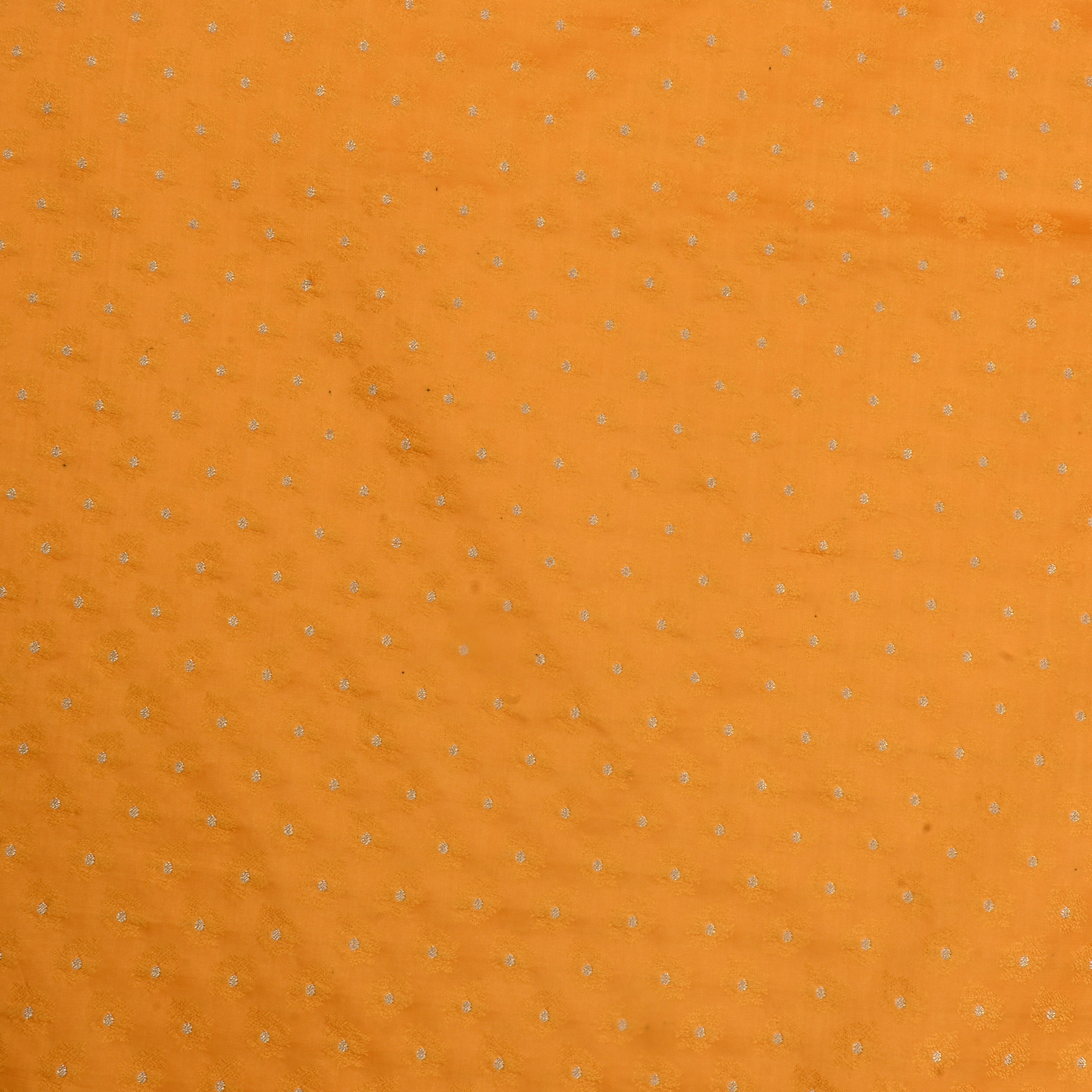Cadmium Orange Jamawar Silk Fabric