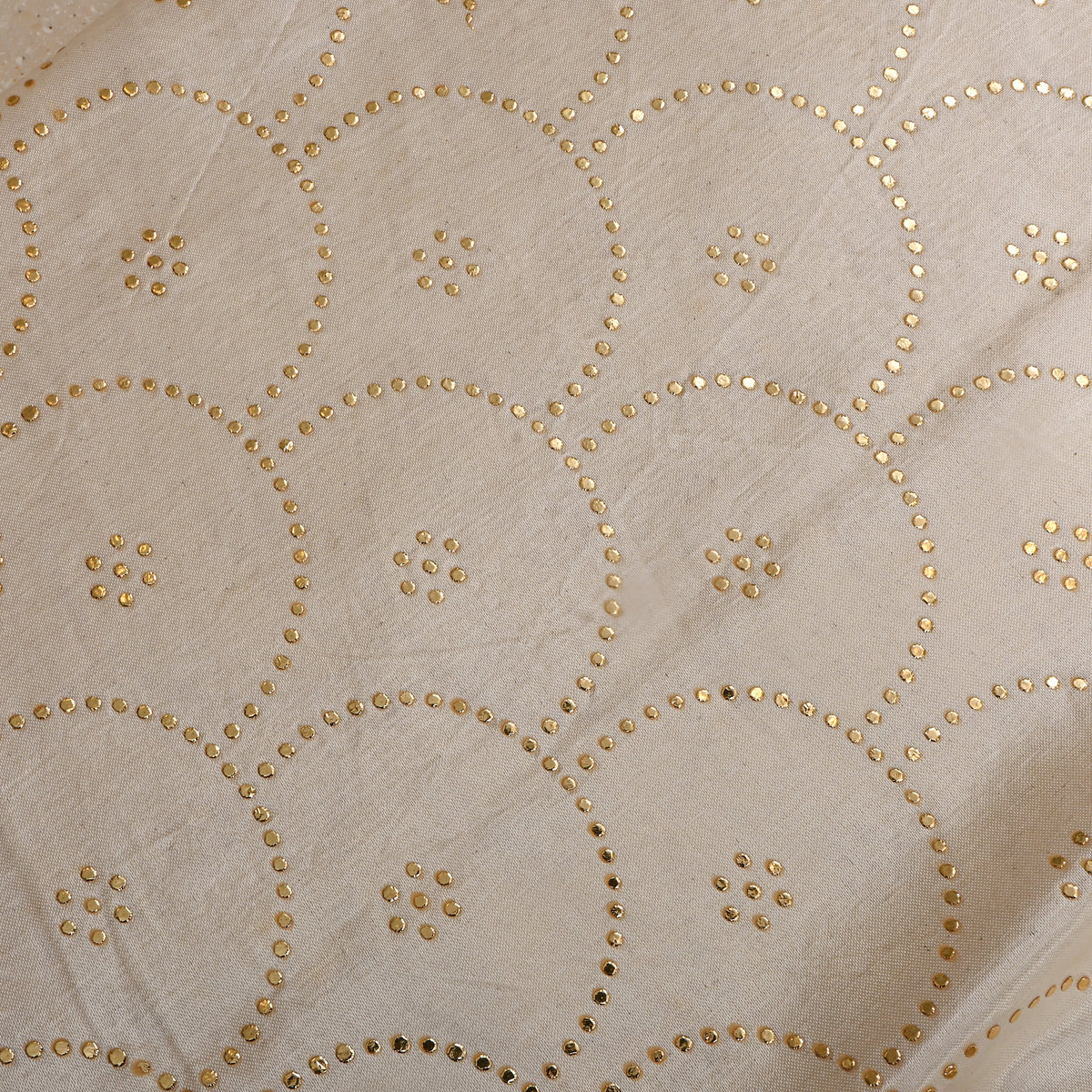White Foil Embroidered Silk