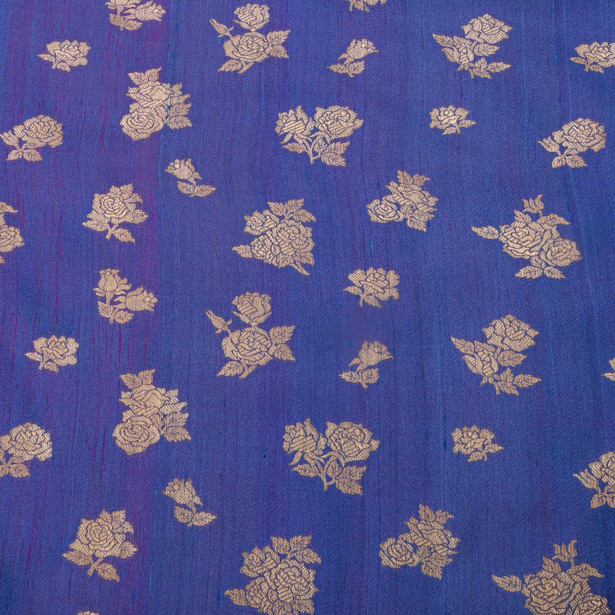 Coal Black Antique Gold Zari Brocade Self Weave Banarasi Silk Fabric