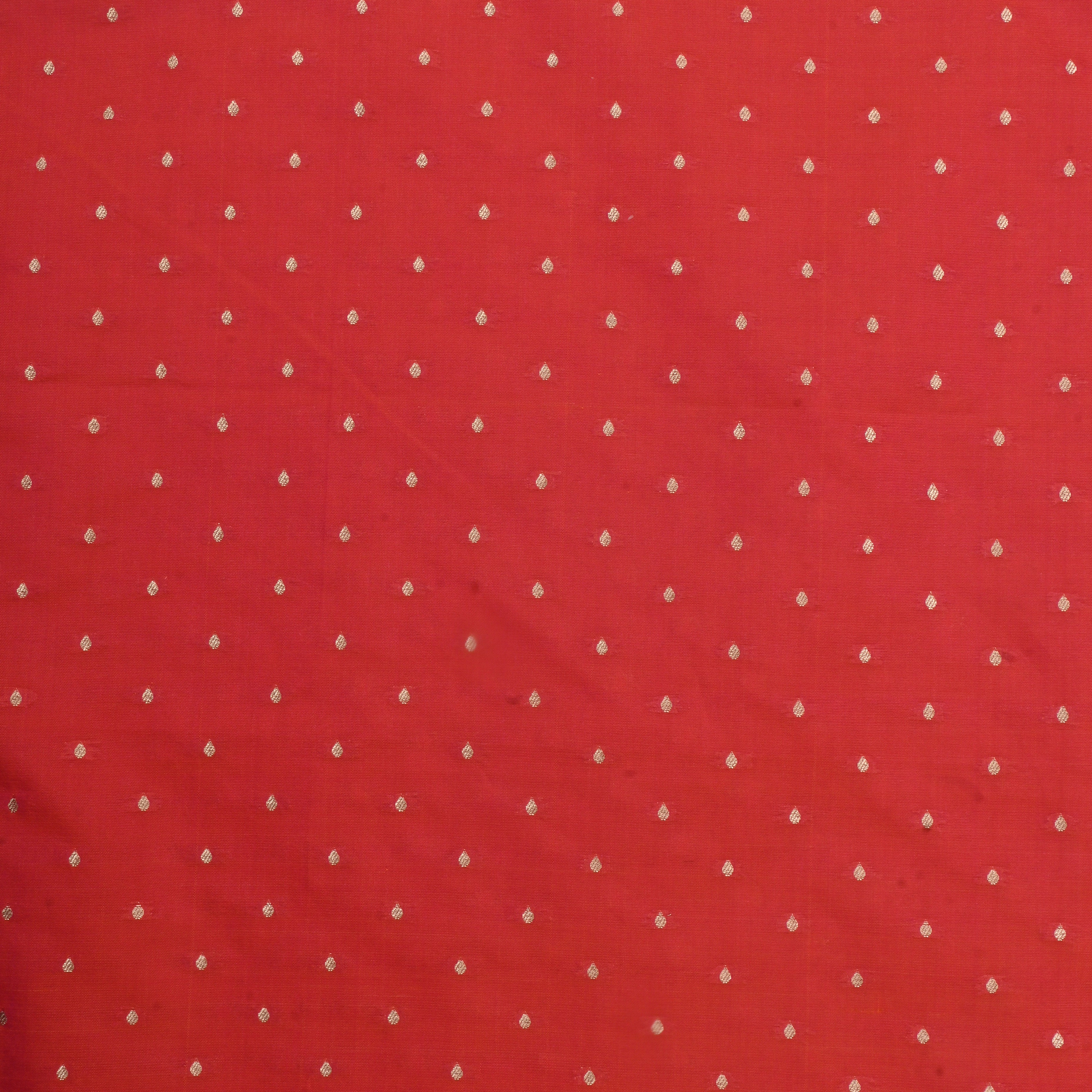 Flush Mahogany Red Jamawar Silk Fabric With Butti'S